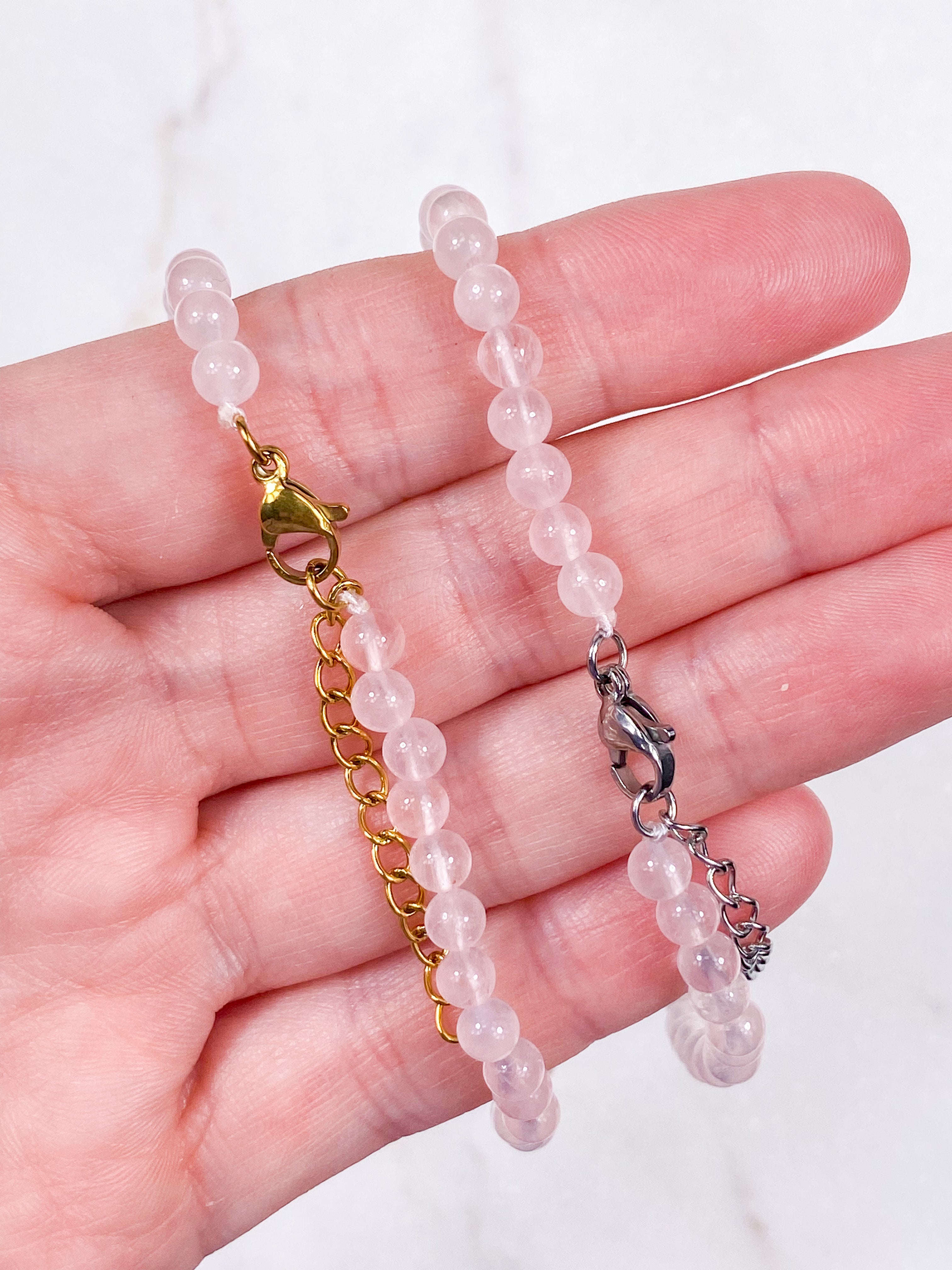 Ankelkedja i rosenkvarts