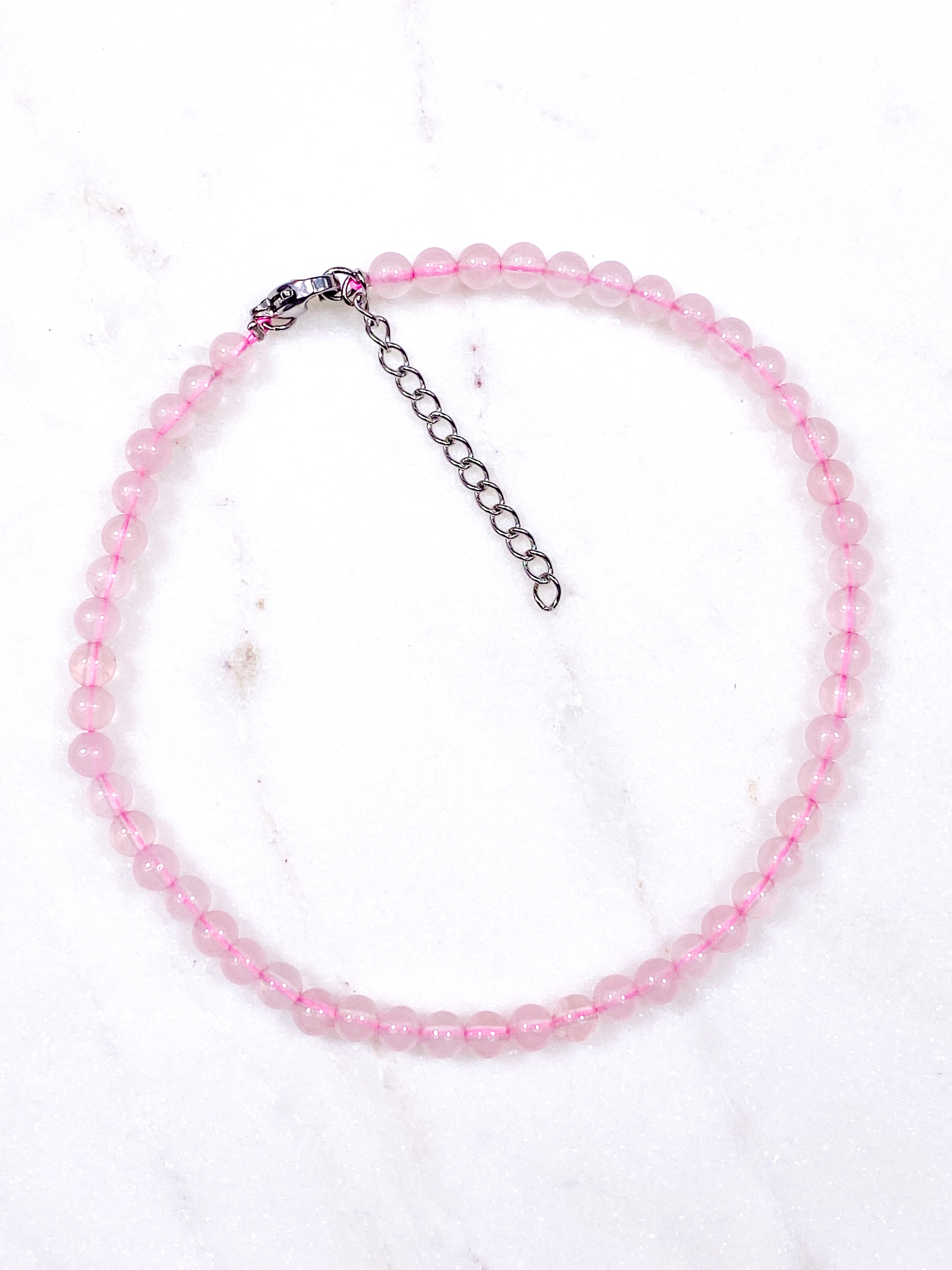 Ankelkedja i rosenkvarts