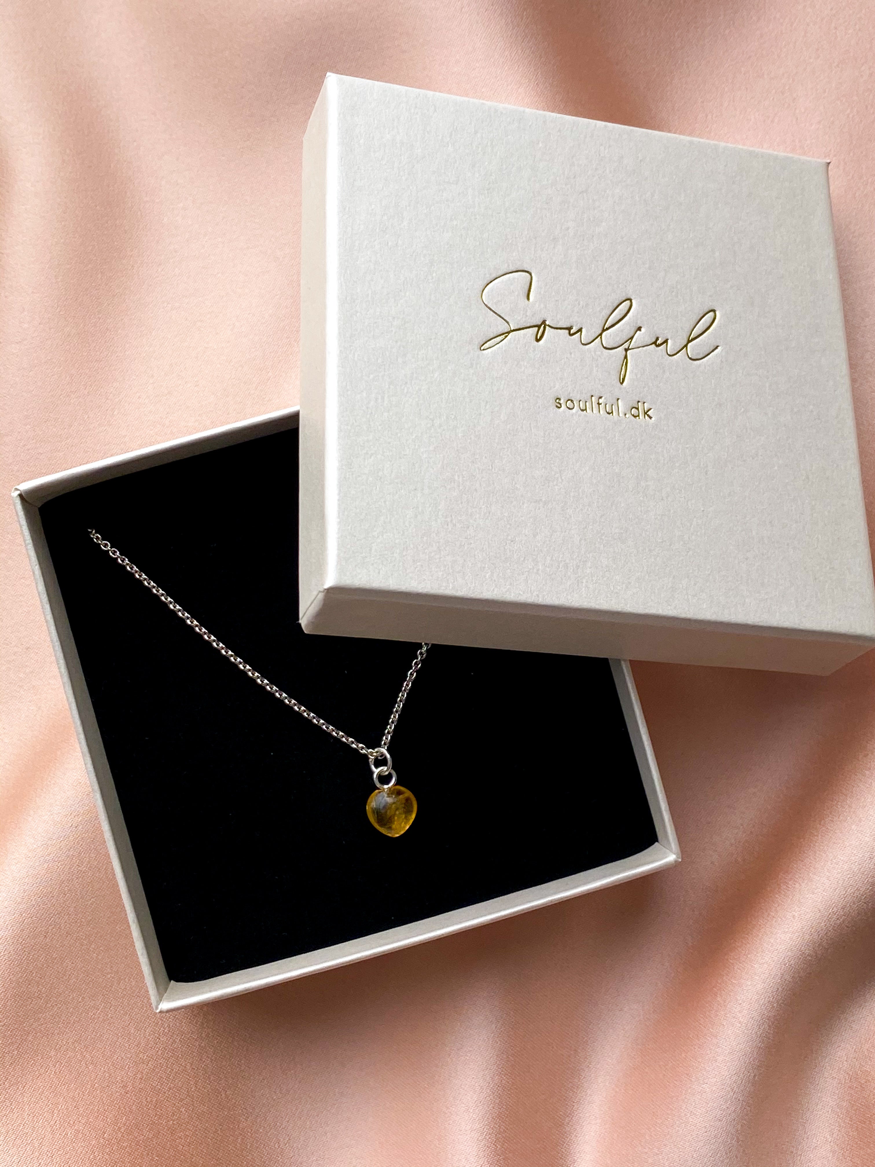 Citrin - Petite Heart - Guld