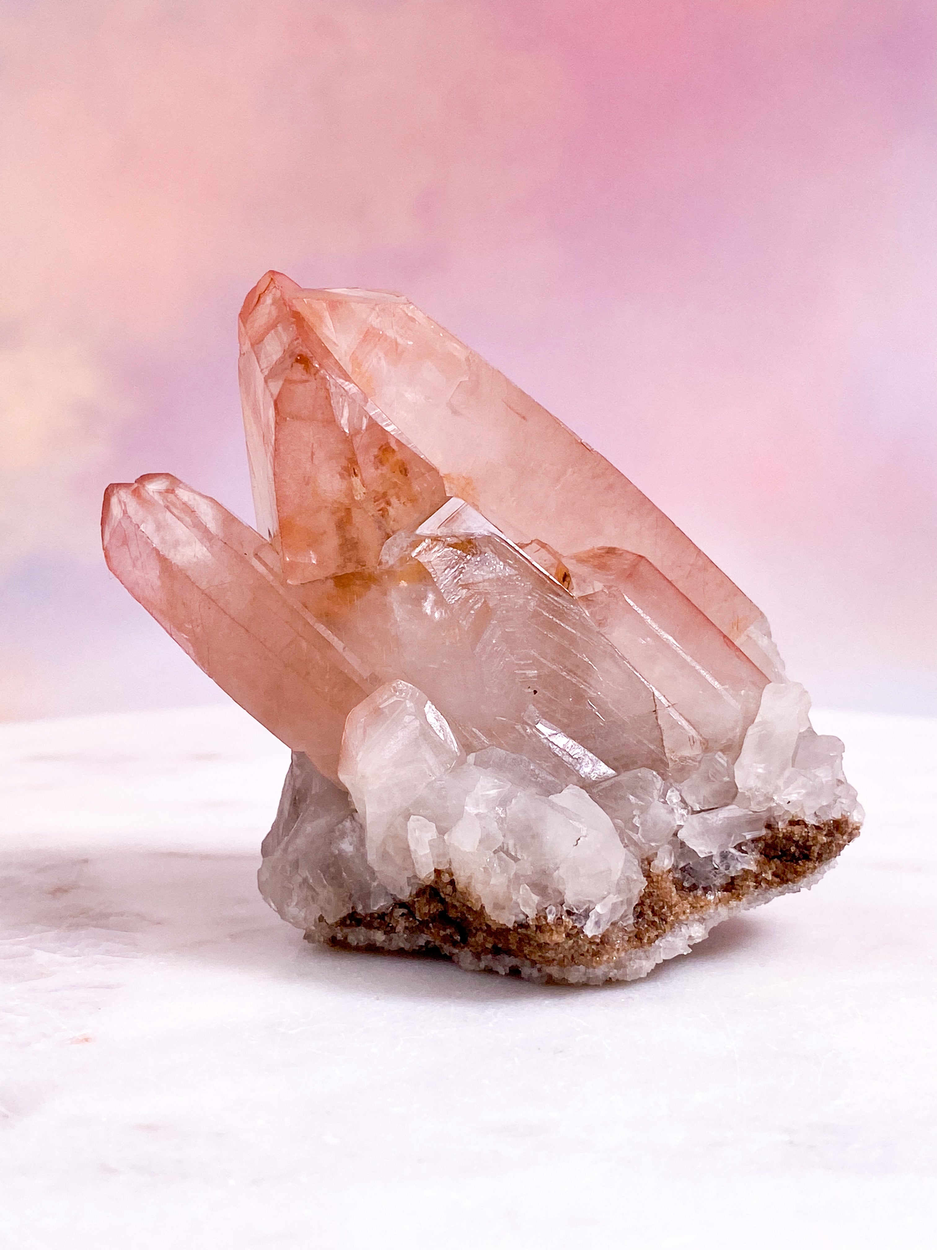 Pink Lemuria Kvarts Klynge (Nr. 8)