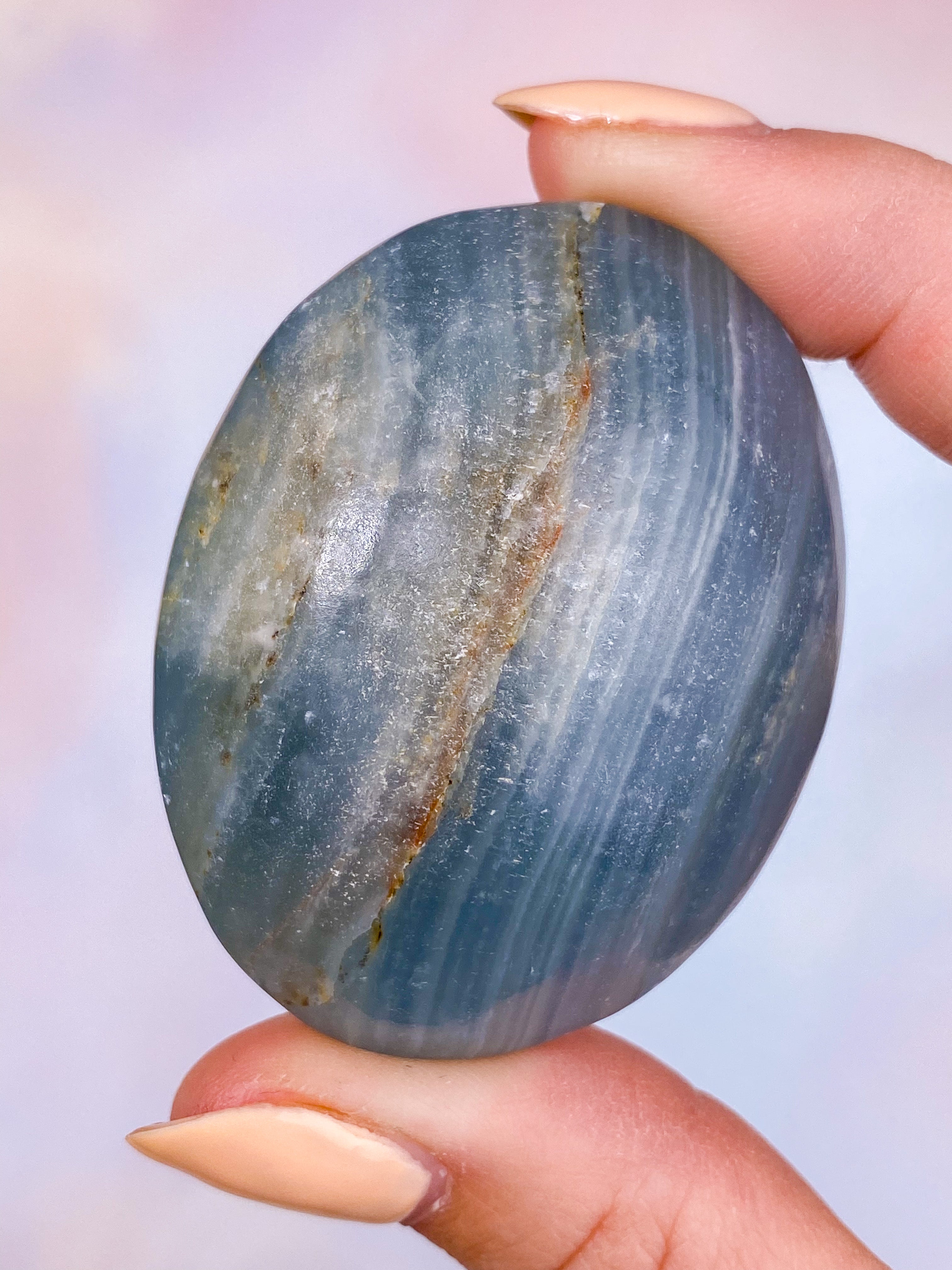 Blå Onyx Palmstone (Nr.3)