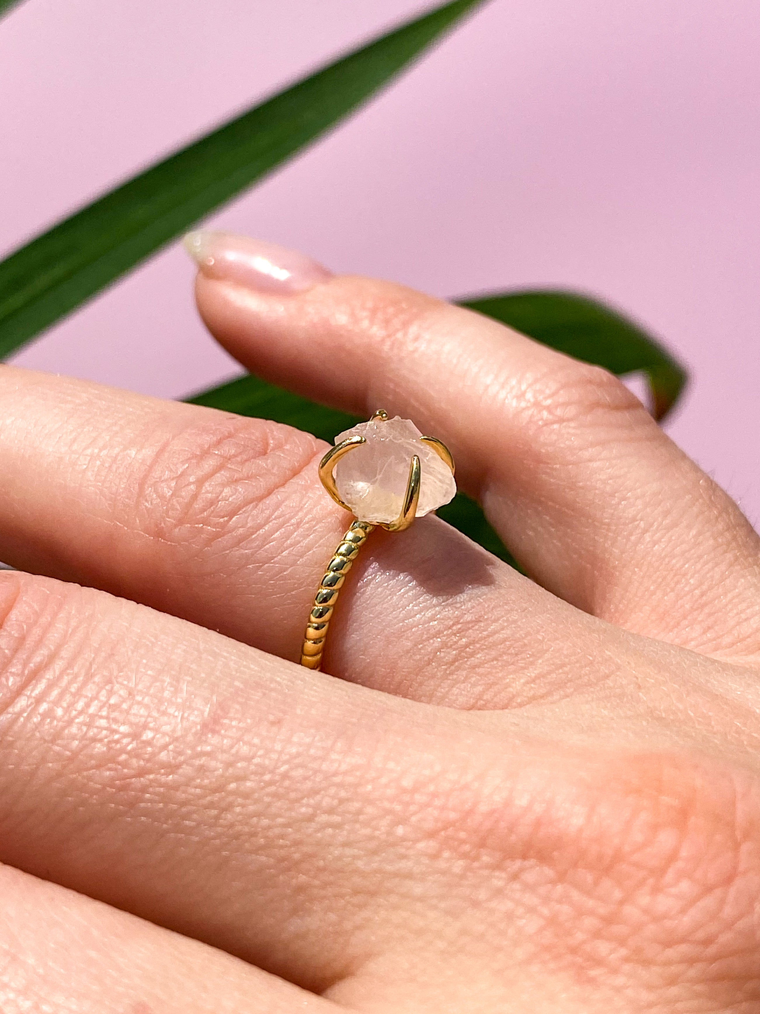 Raw Crystal Ring - Gold Plated