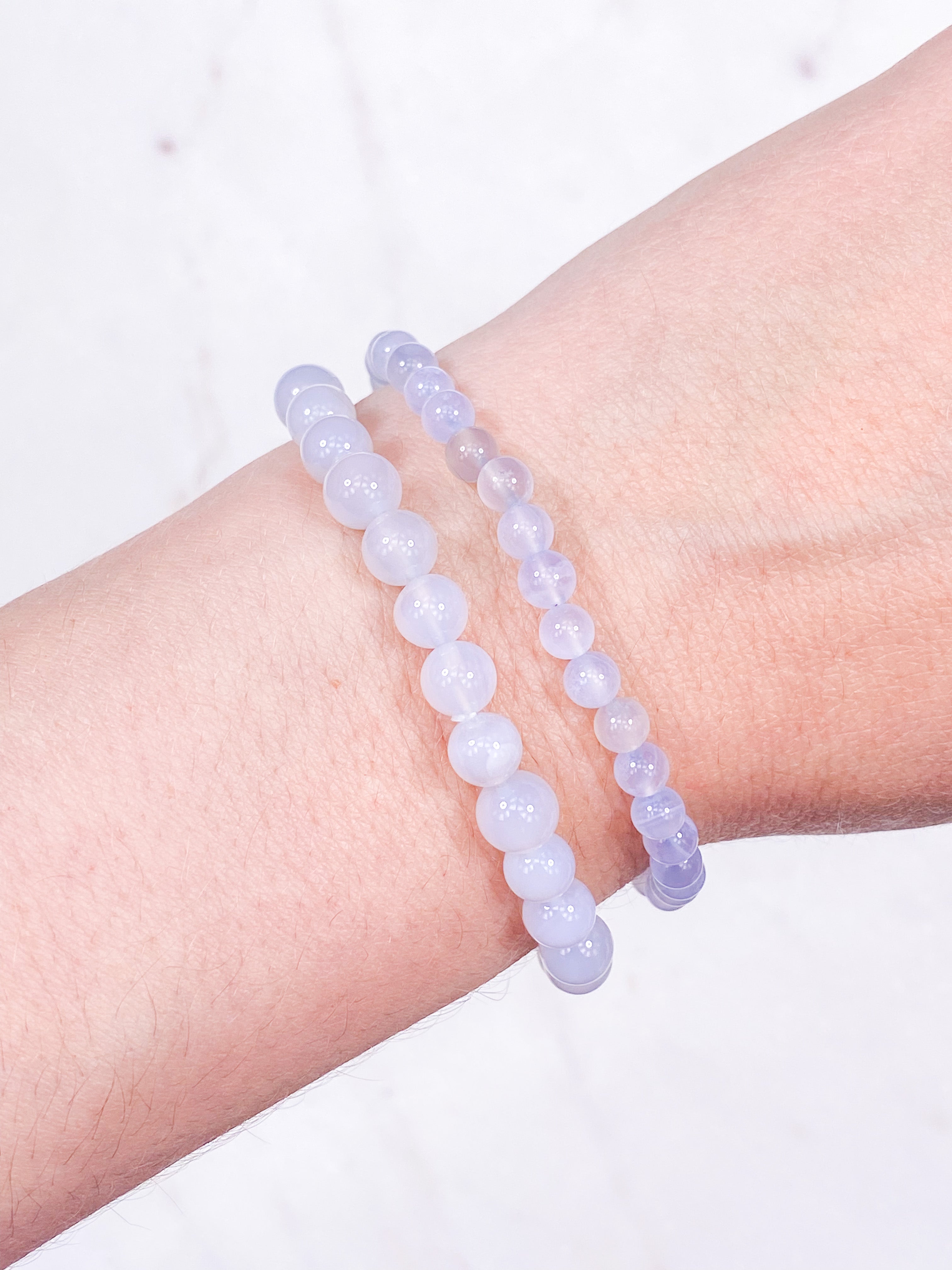 Blå Chalcedon Armband