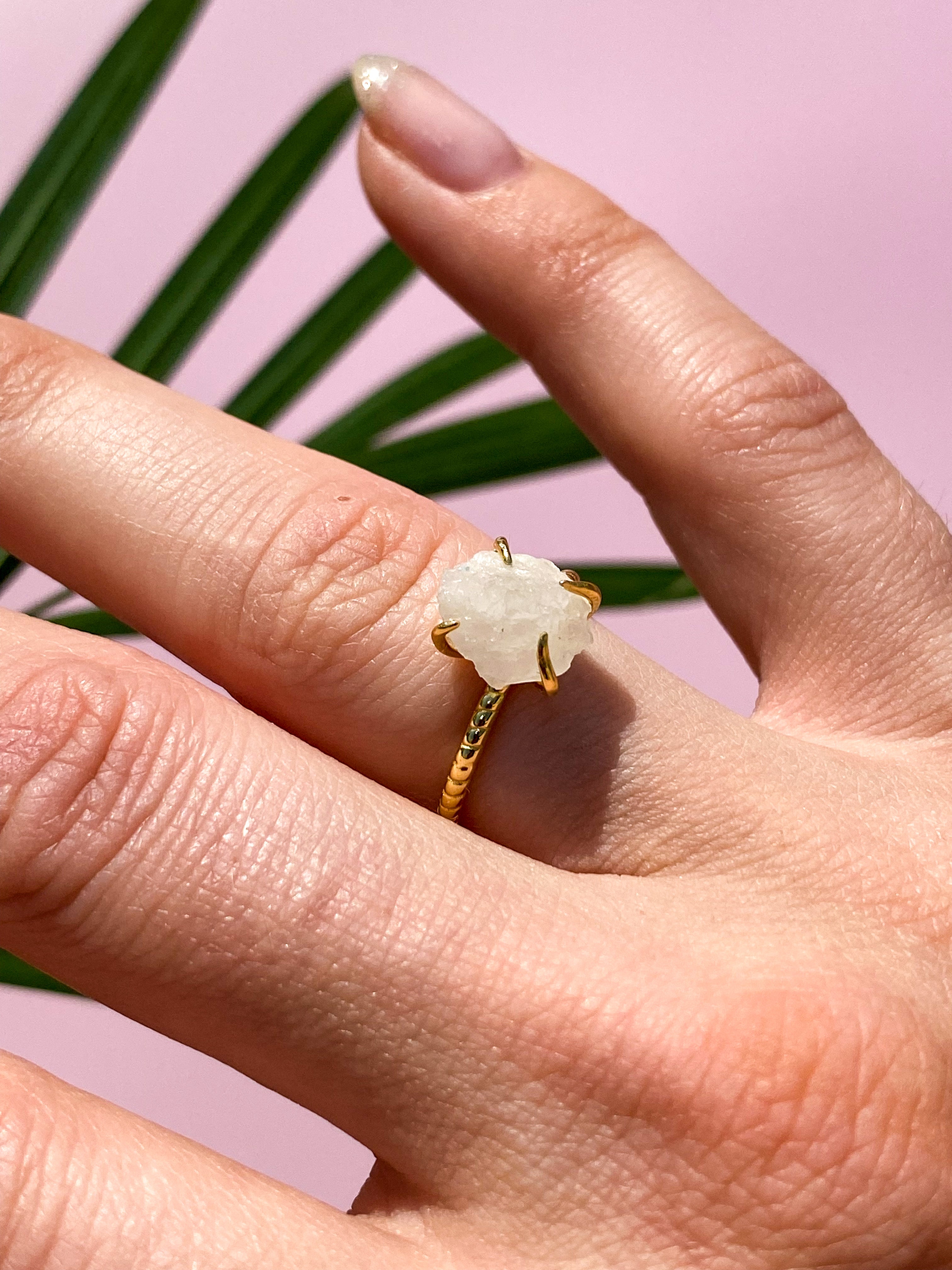 Raw Crystal Ring - Gold Plated