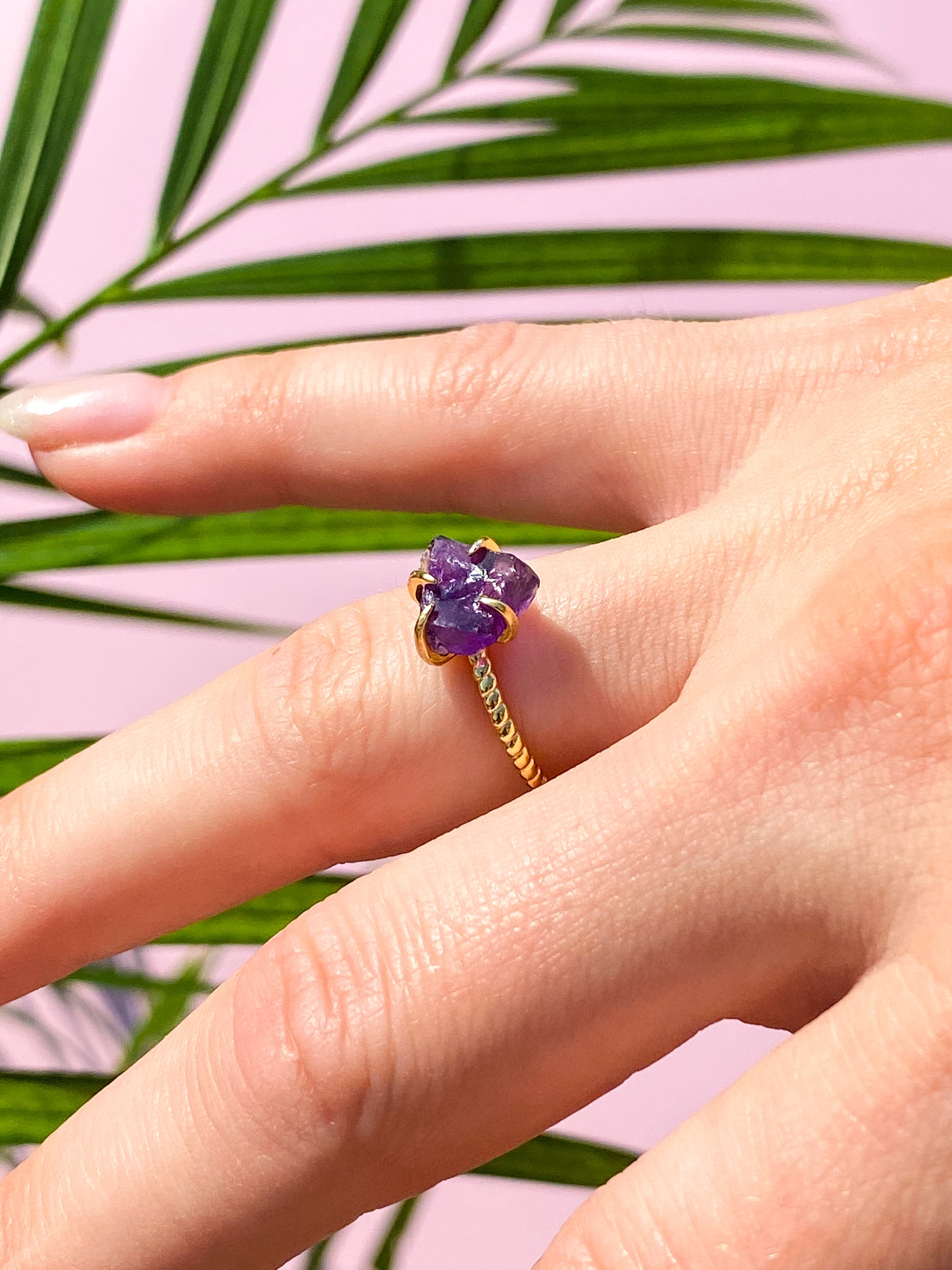 Raw Crystal Ring - Gold Plated