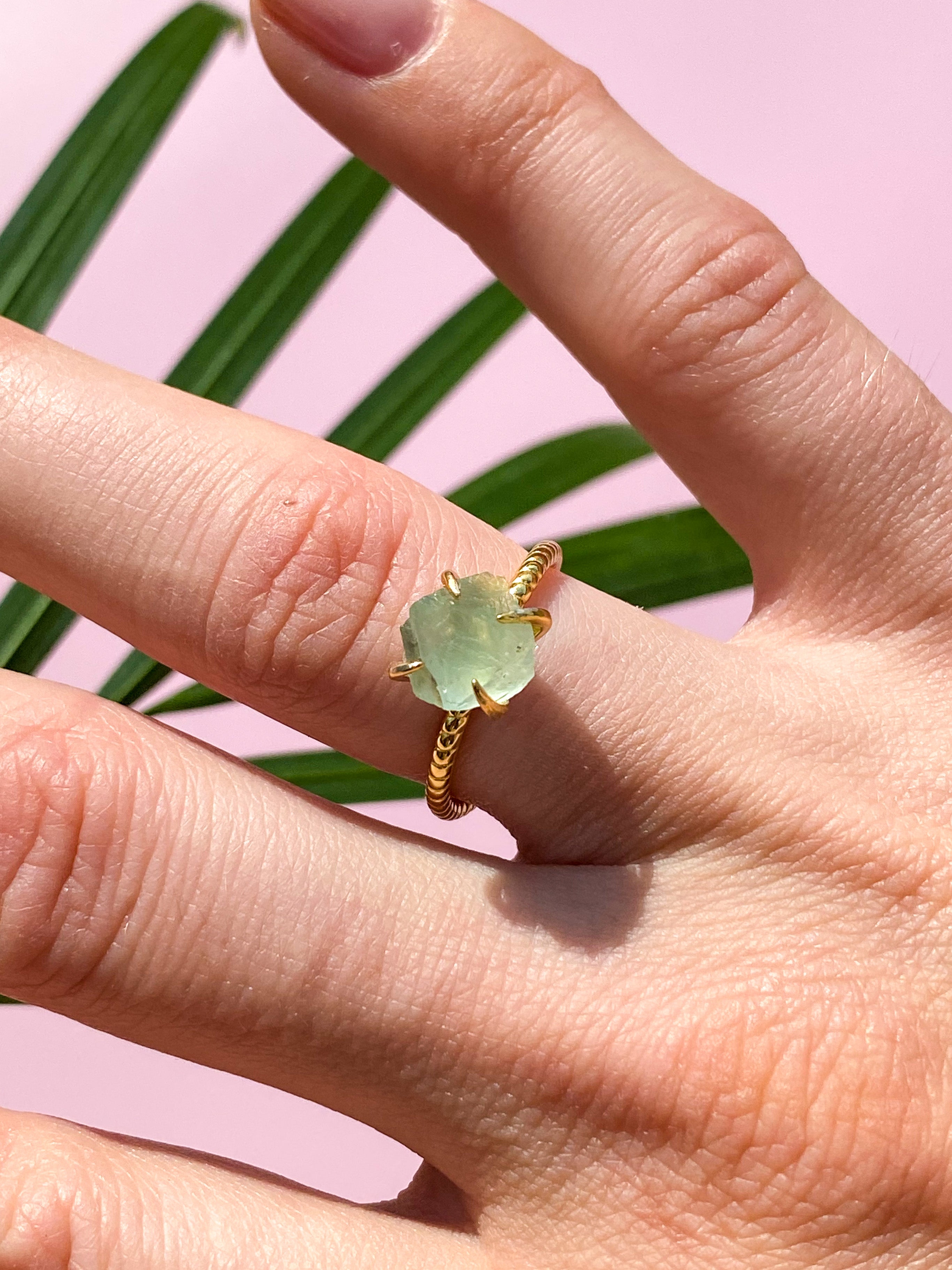 Raw Crystal Ring - Gold Plated