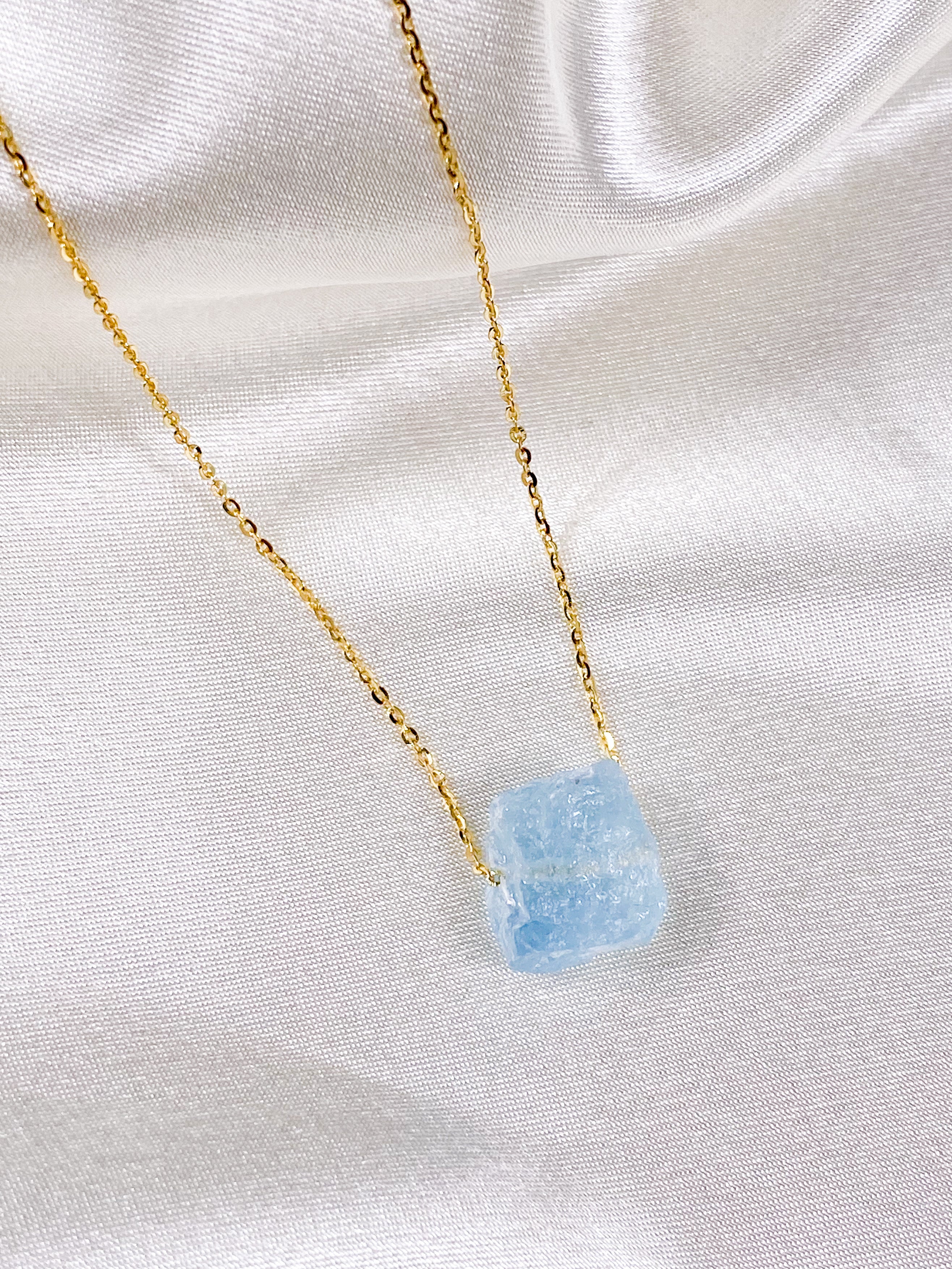 Akvamarin Raw Halskæde