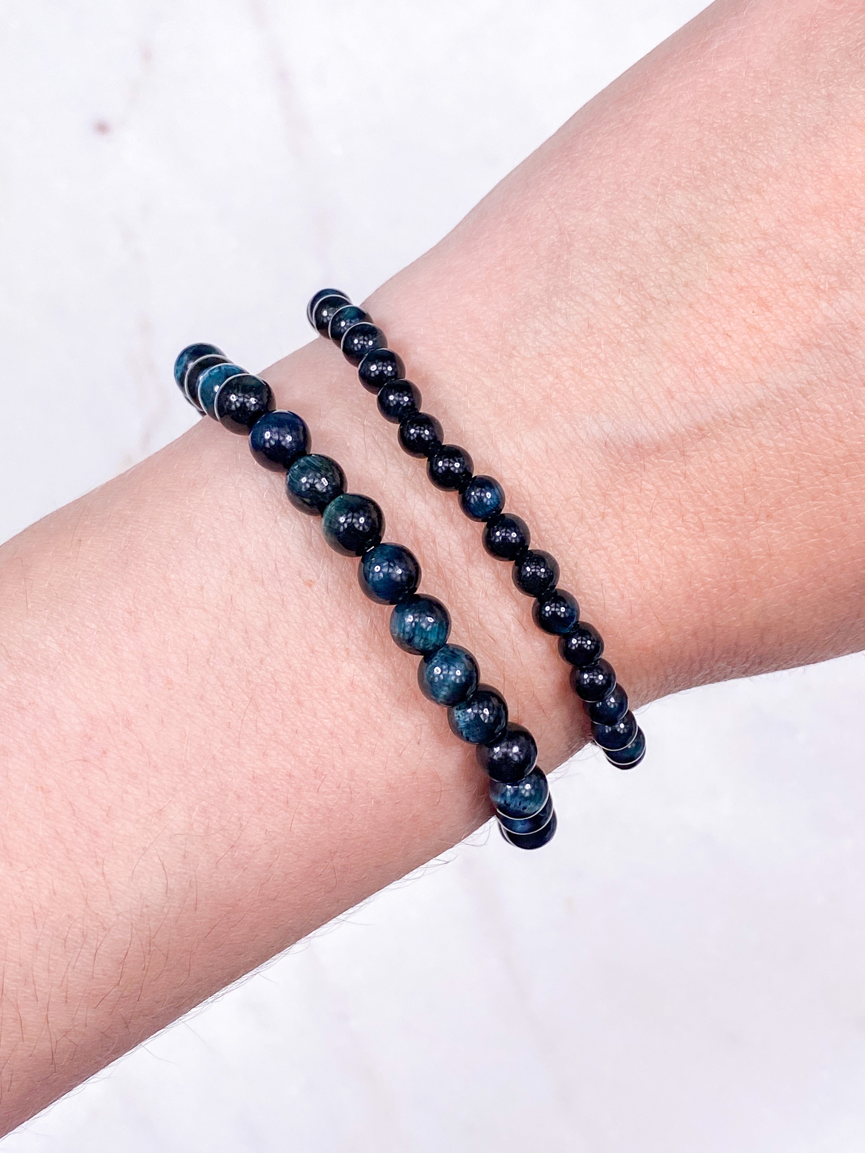 Blå Tigerøje Armbånd