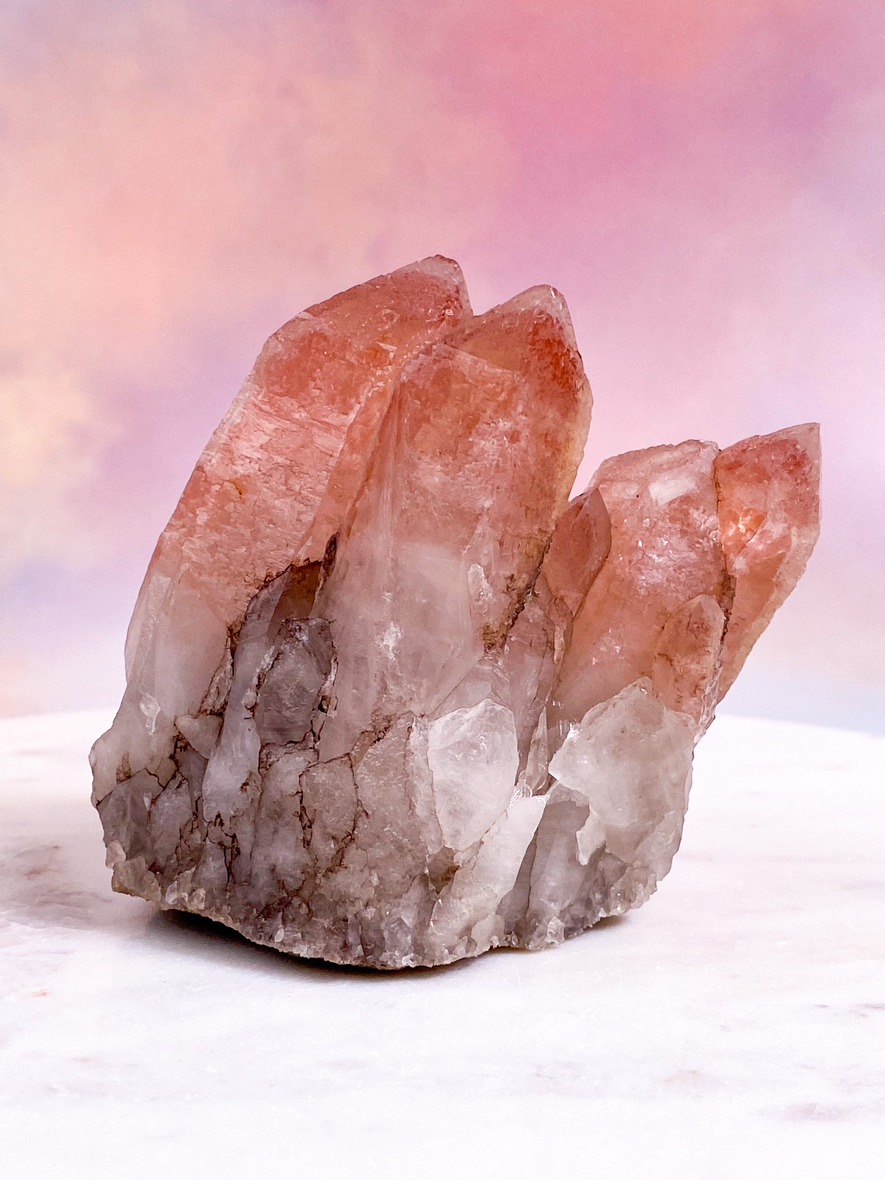 Pink Lemuria Kvarts Klynge (Nr. 4)
