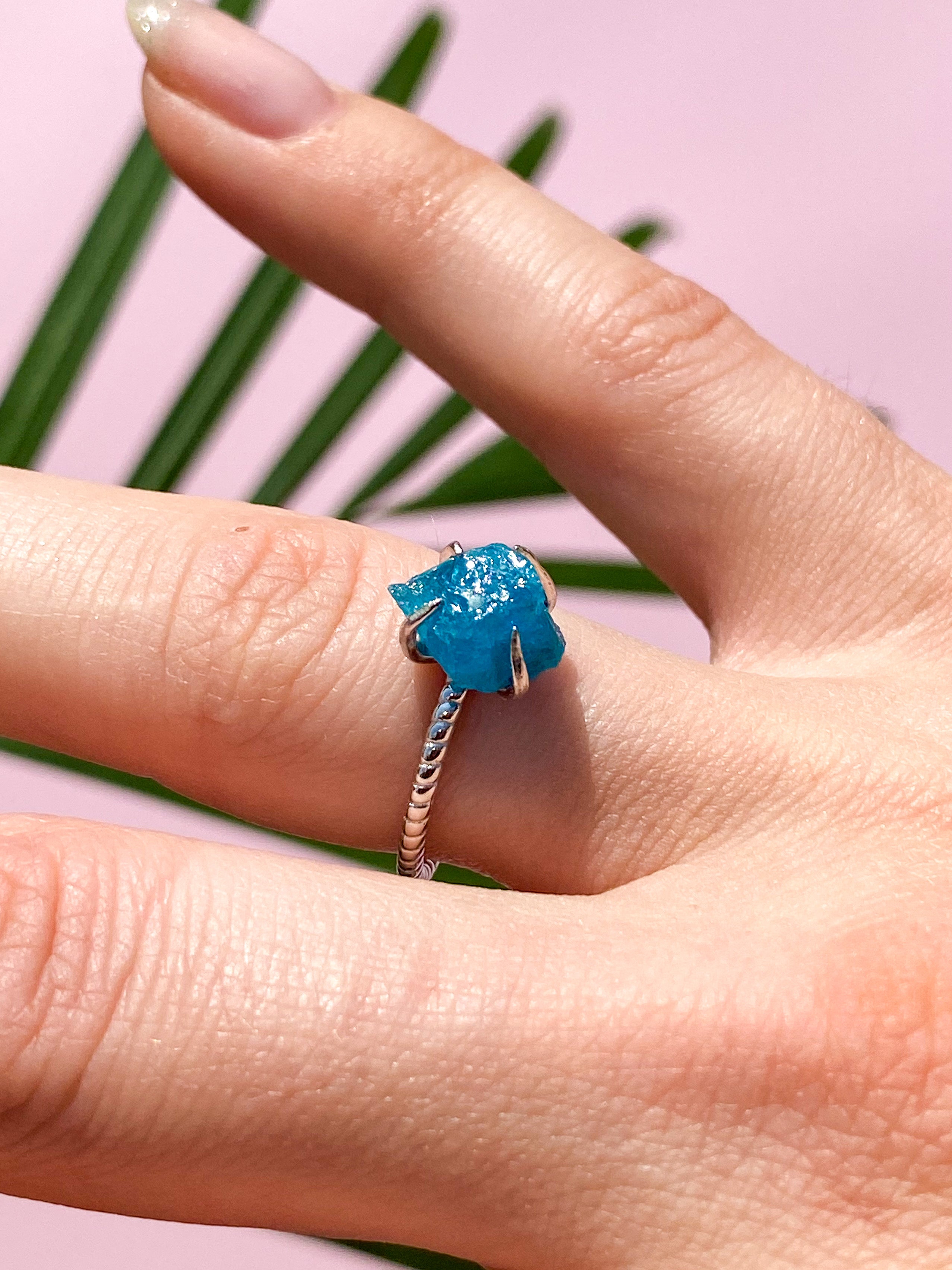 Rå Krystal Ring - Sølv