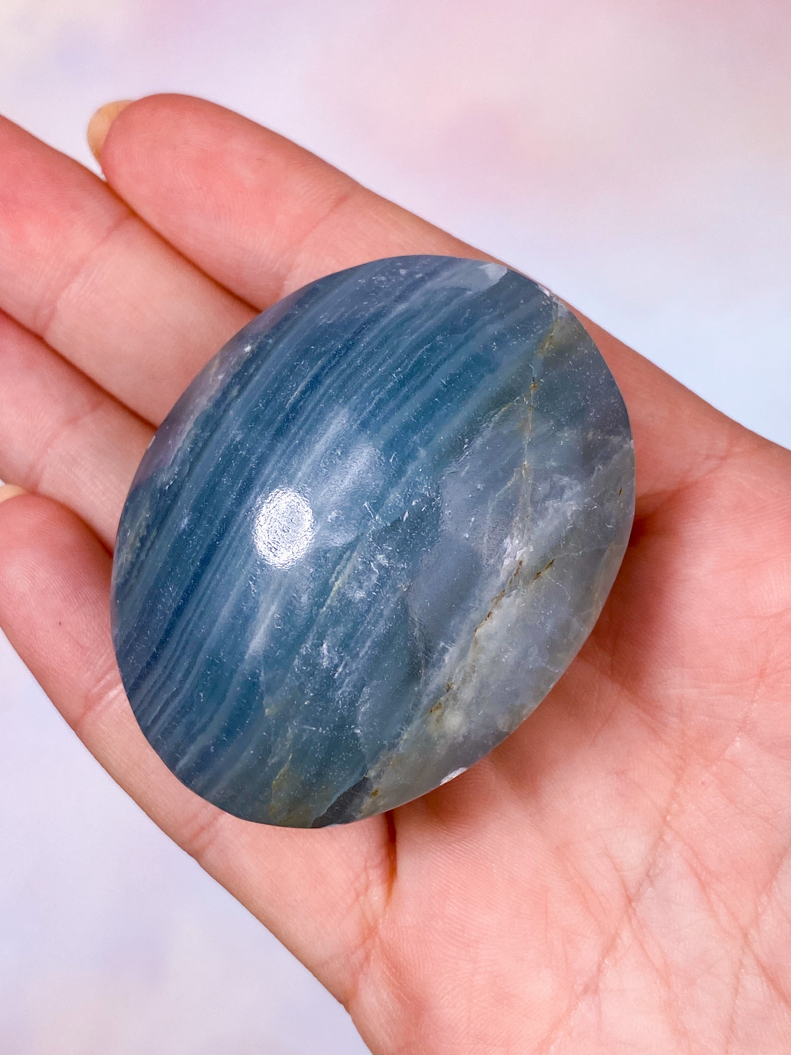 Blå Onyx Palmstone (Nr.3)