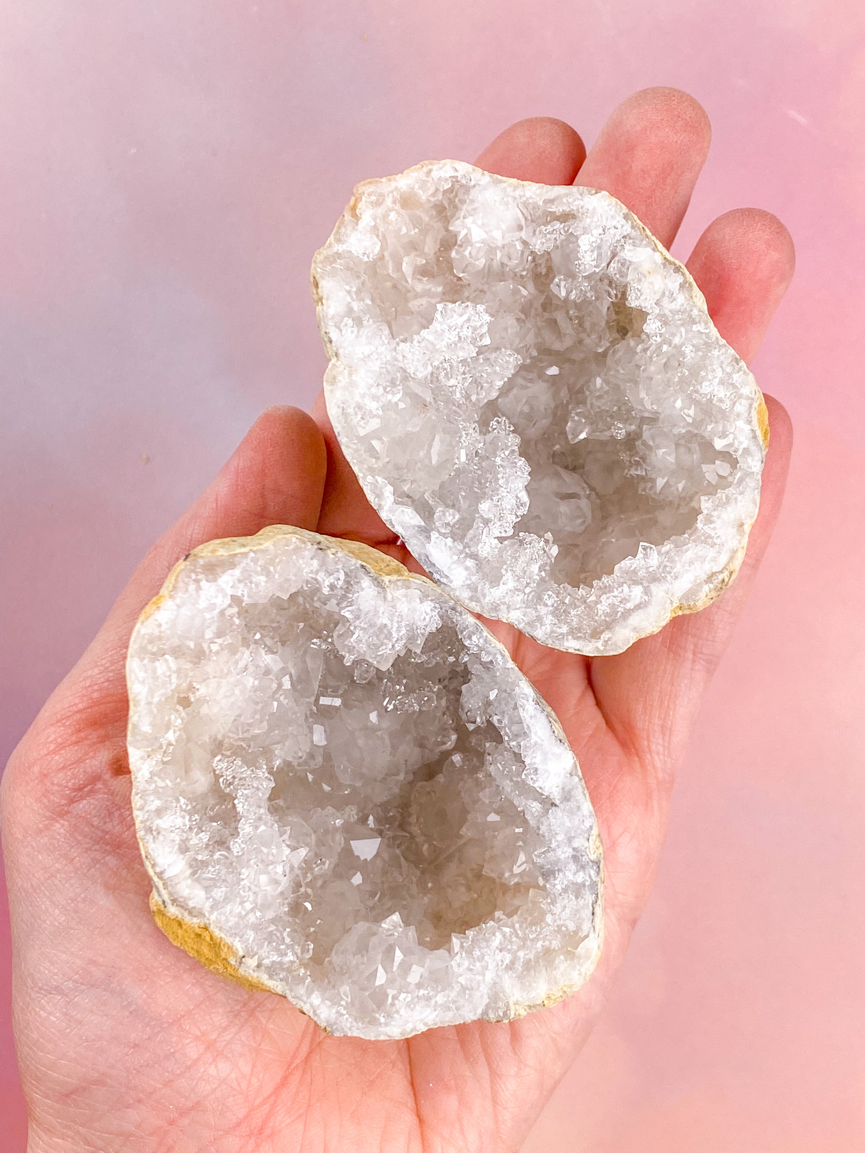 Bjergkrystal Geode Par