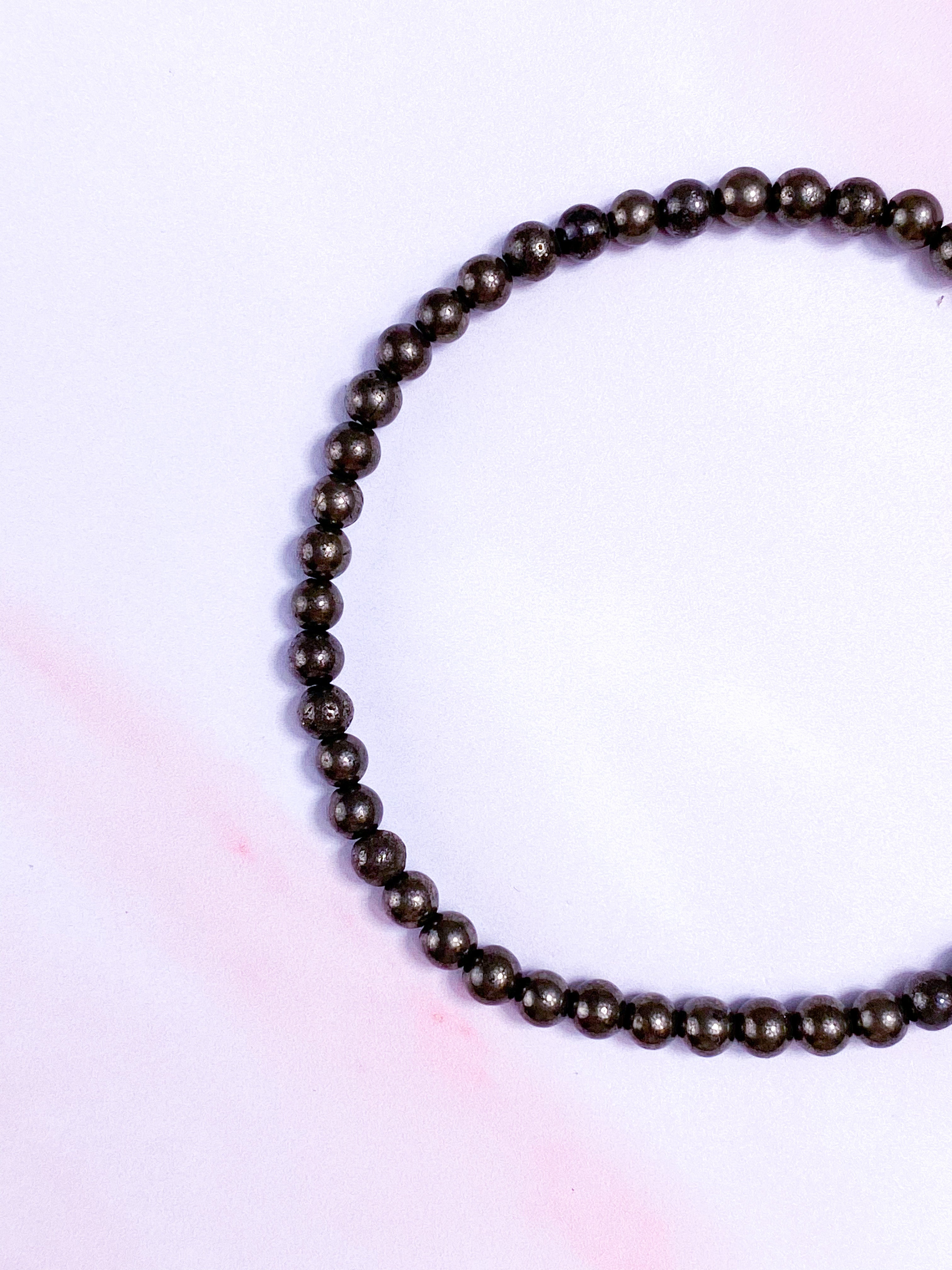 Sølv Obsidian Armbånd