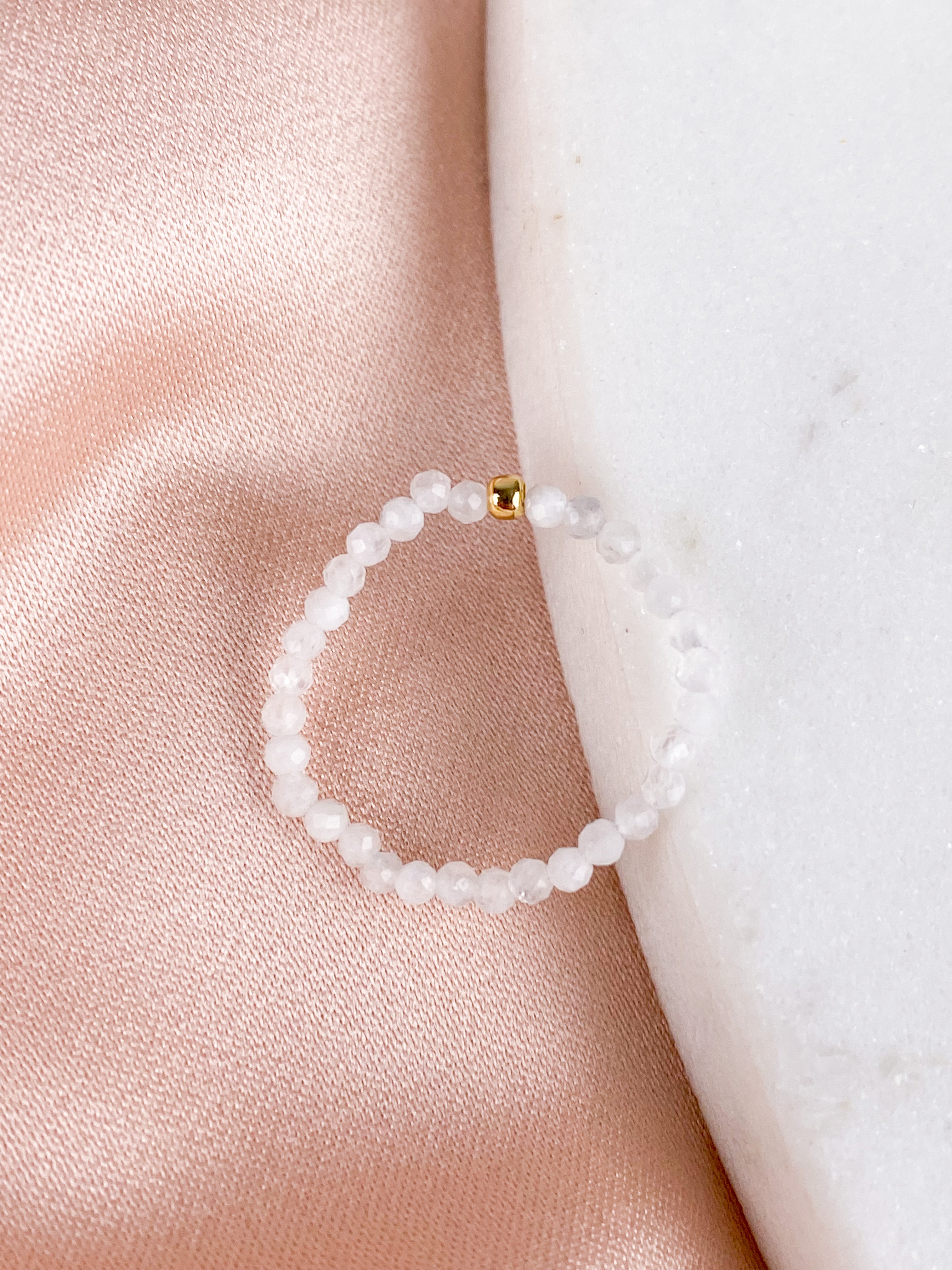 Regnbue Månesten Ring (Facet)