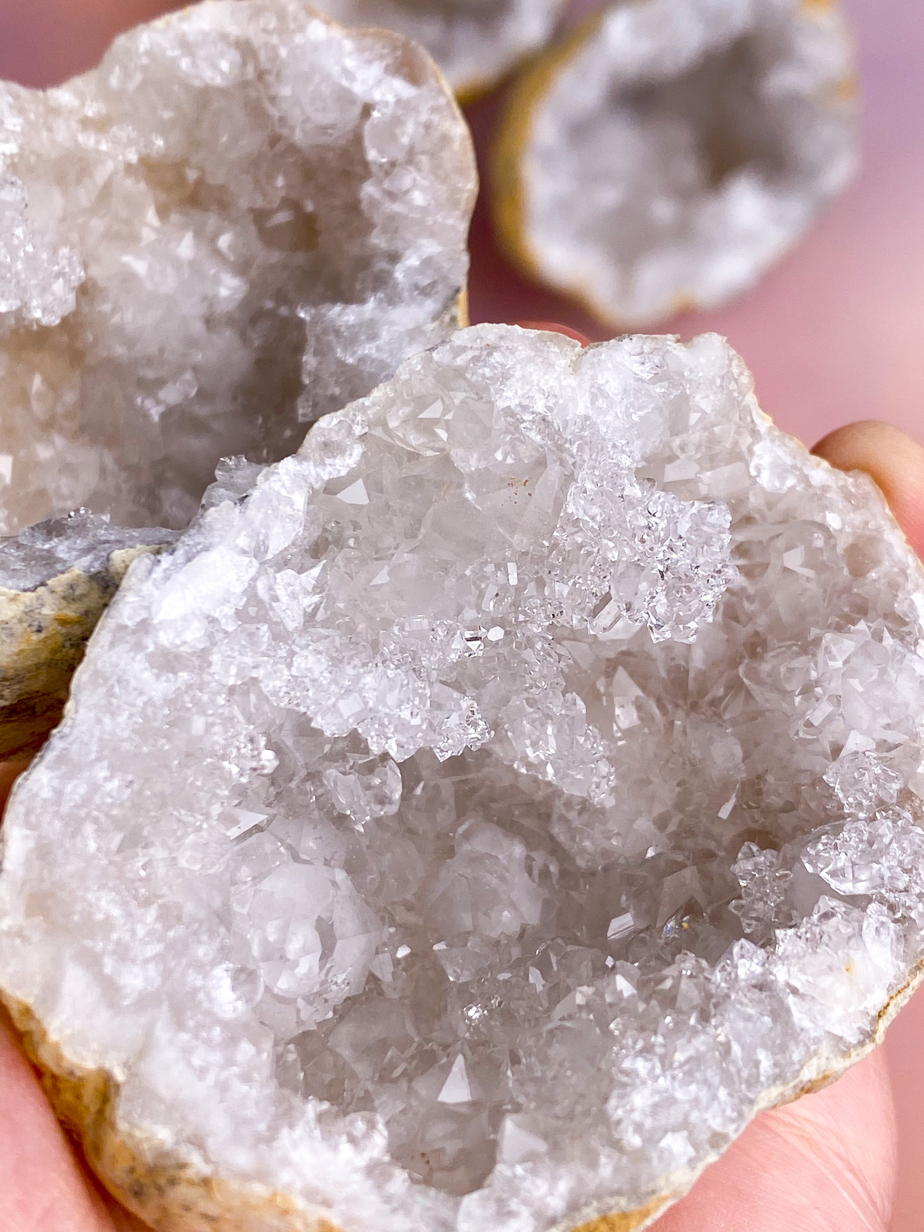 Bjergkrystal Geode Par