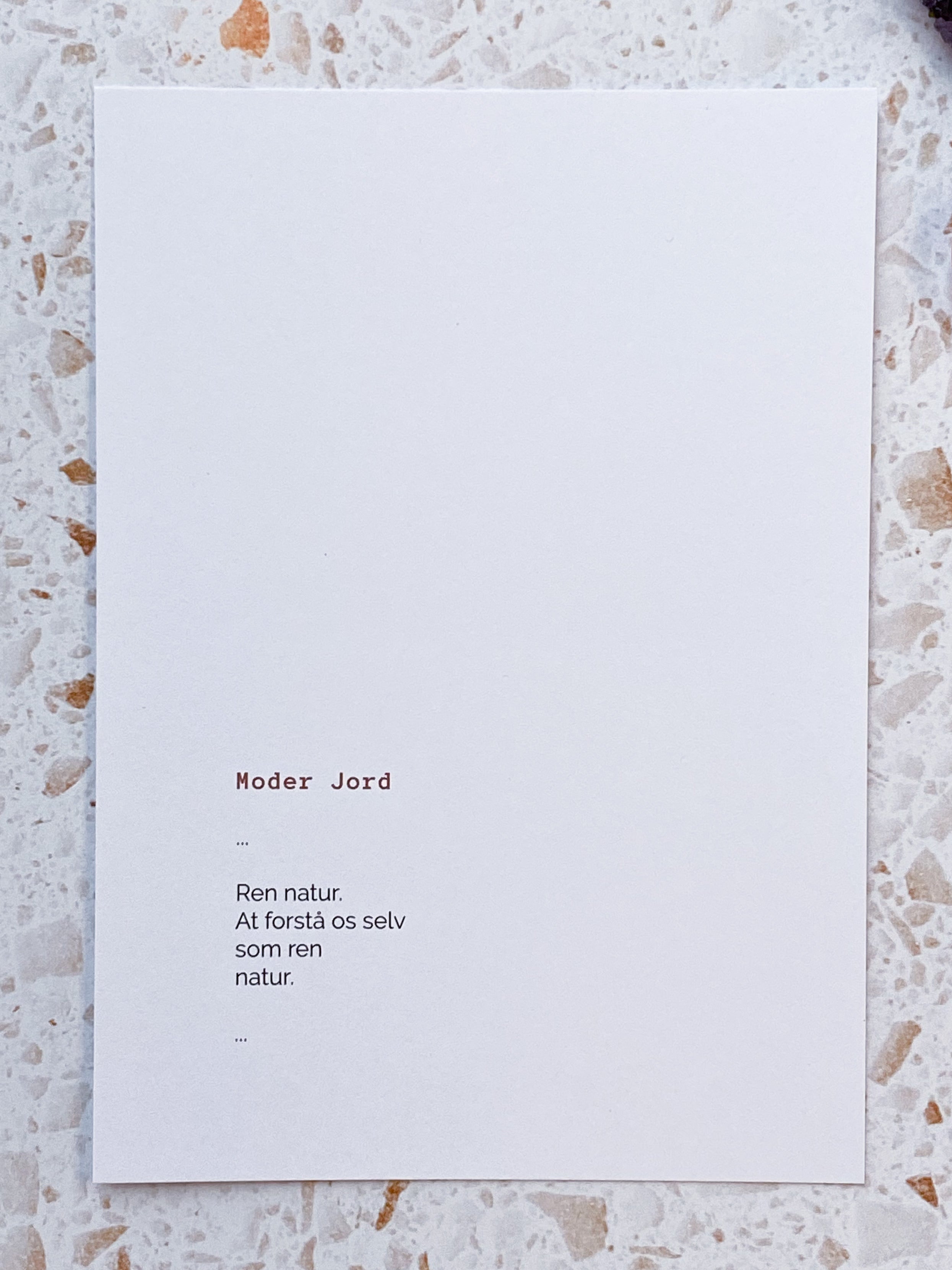 Poem Card - Moder Jord