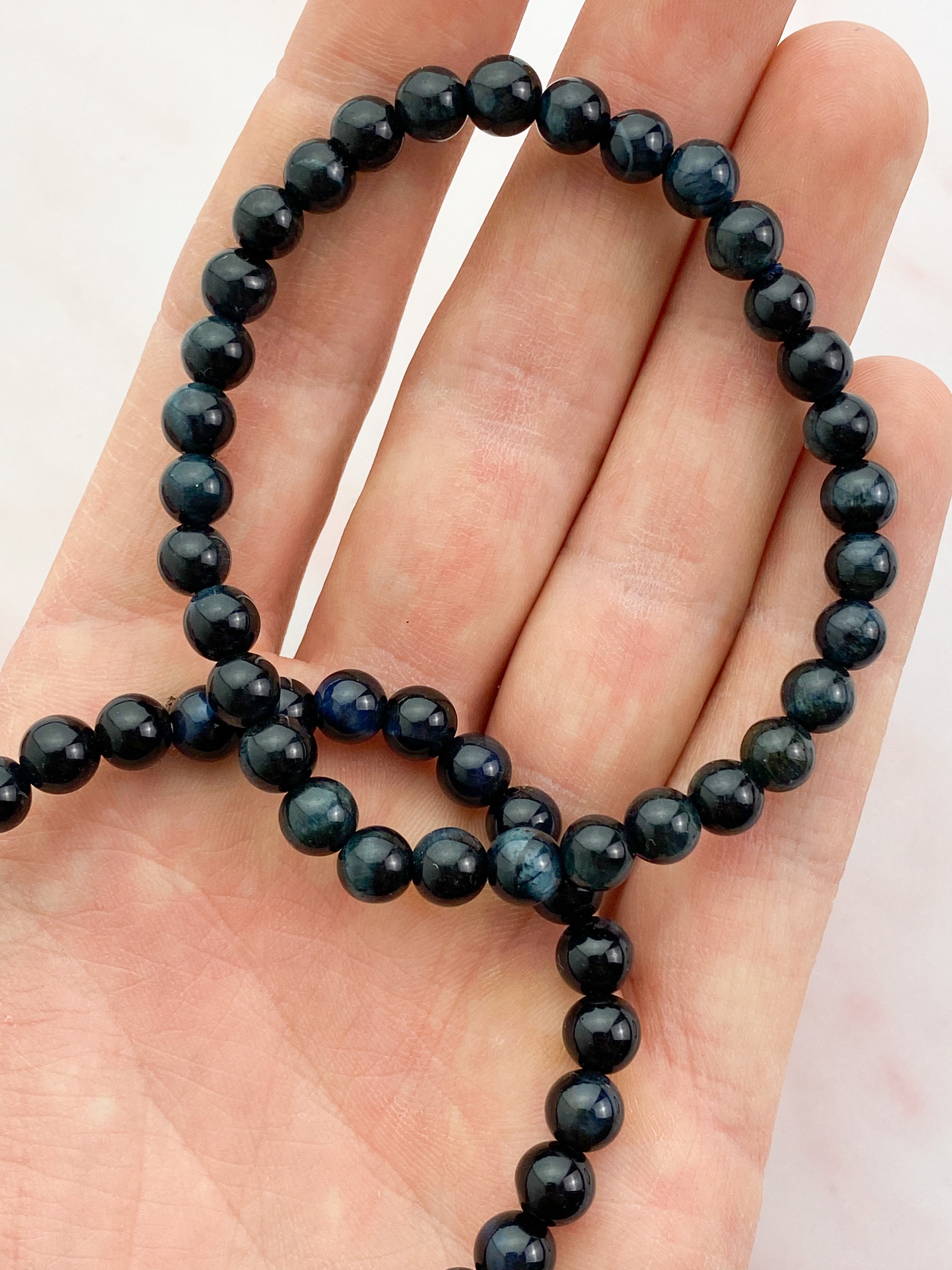 Blå Tigerøje Armbånd