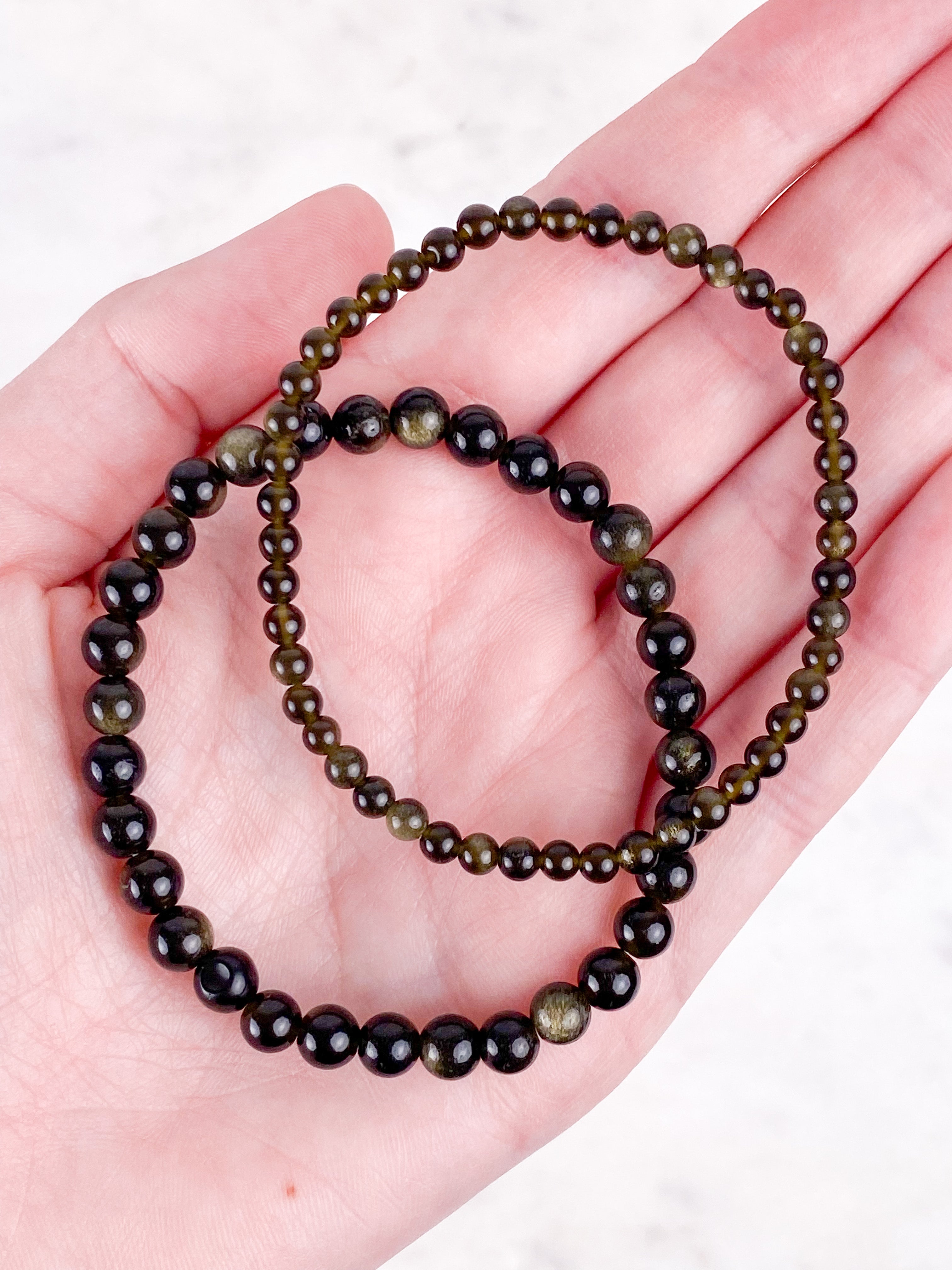 Guld Obsidian armband