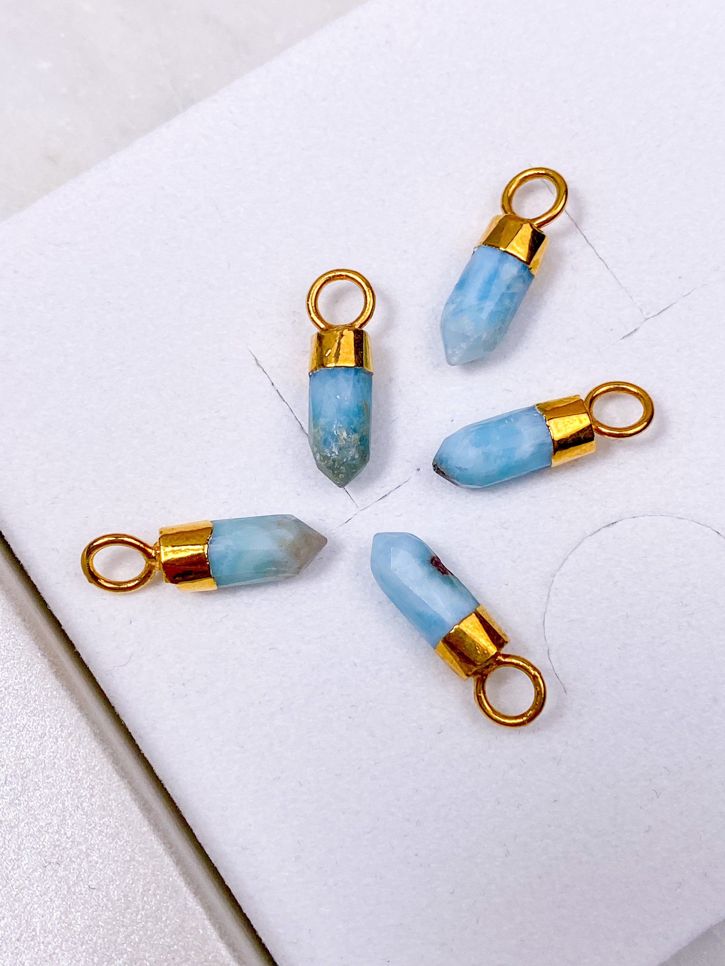 Larimar Facet Spids Halskæde
