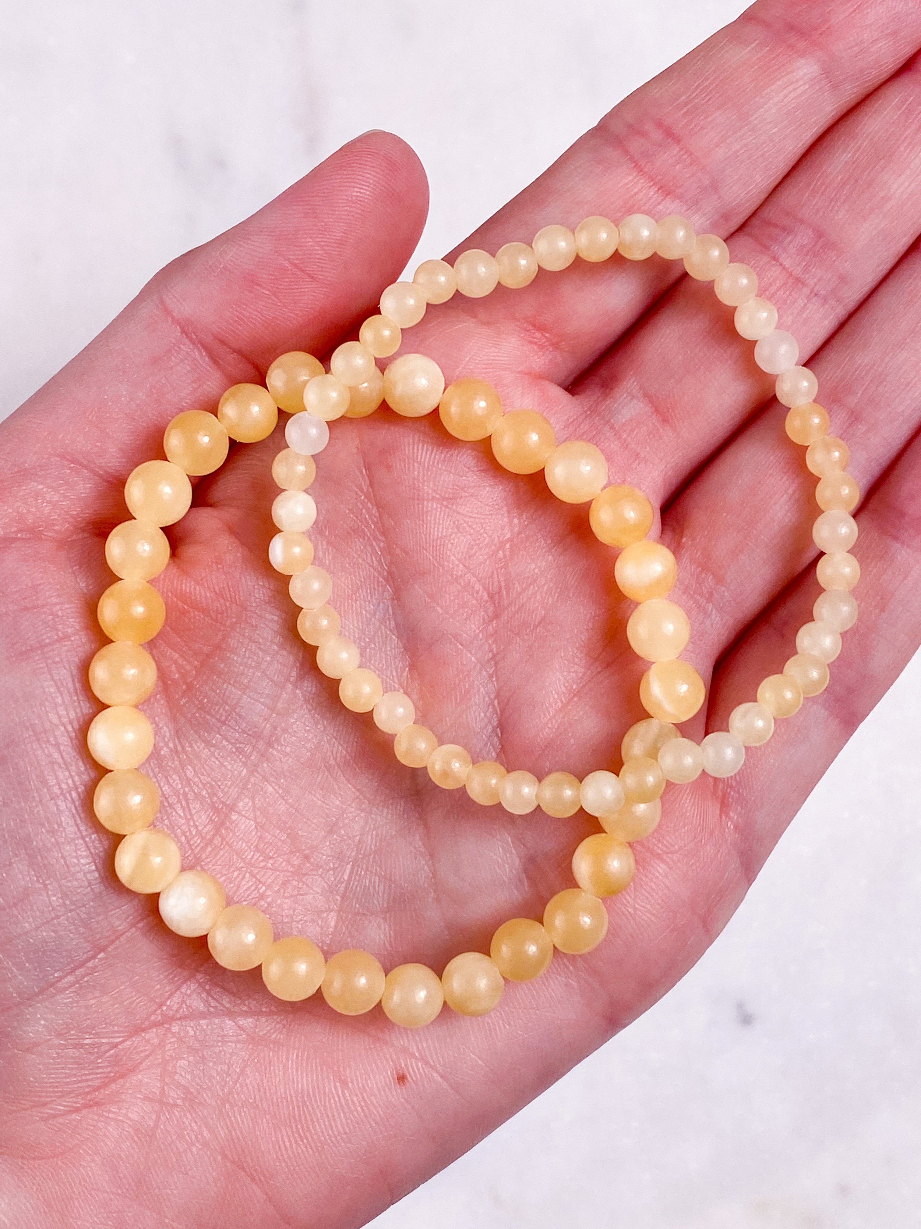 Orange Calcit Armbånd