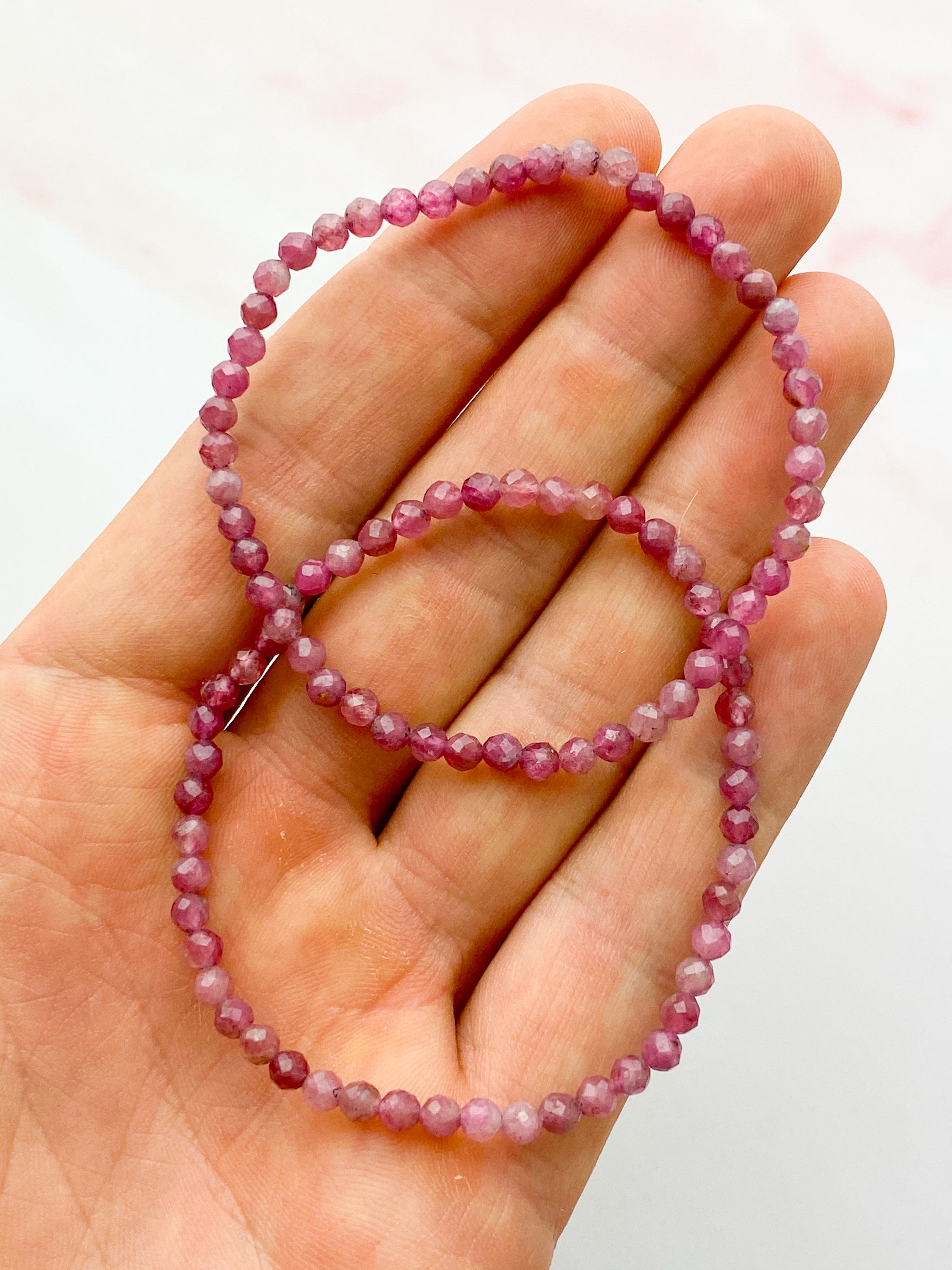 Pink Turmalin Armbånd (Facet)