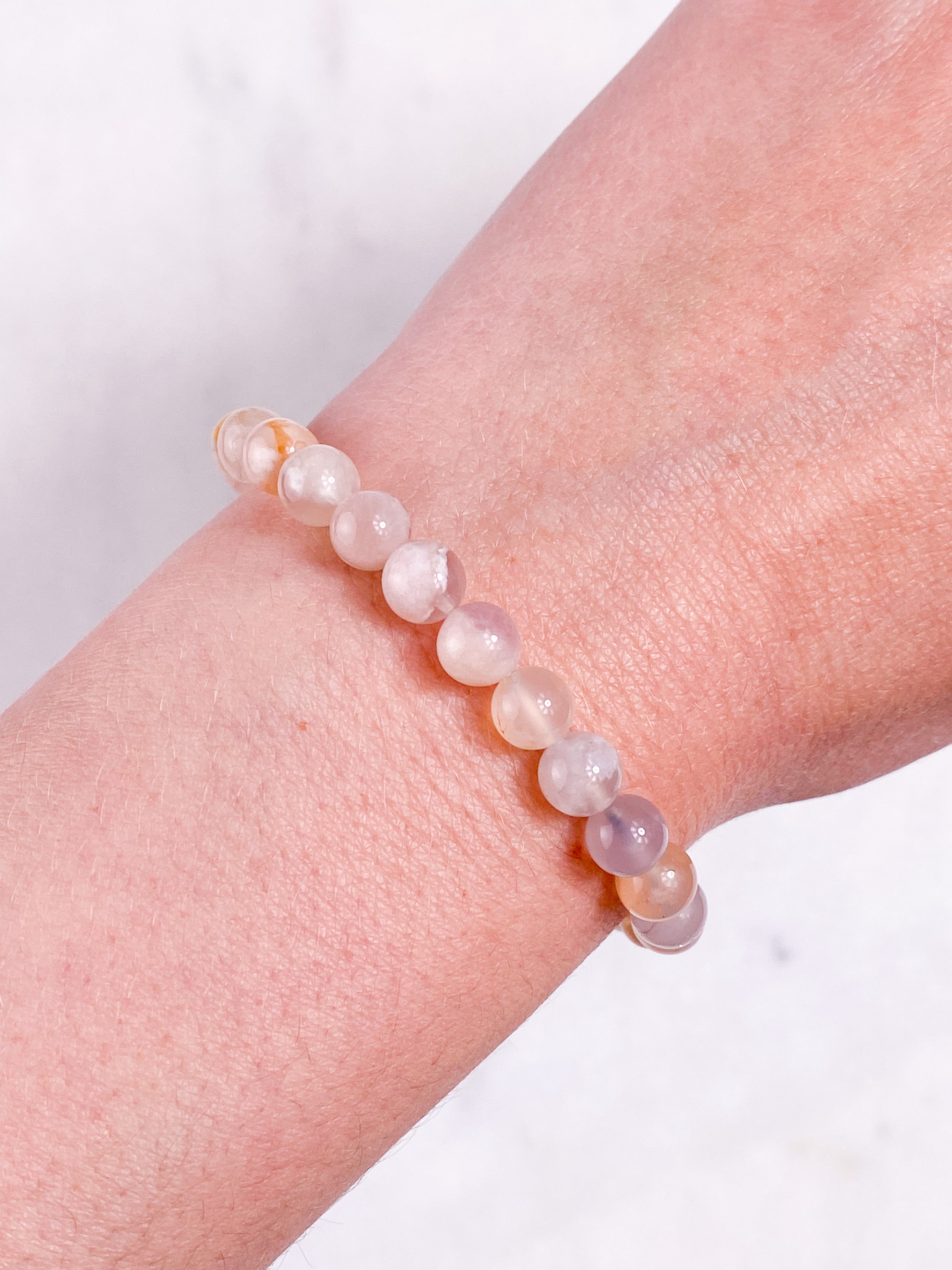 Blomster Agat Armbånd