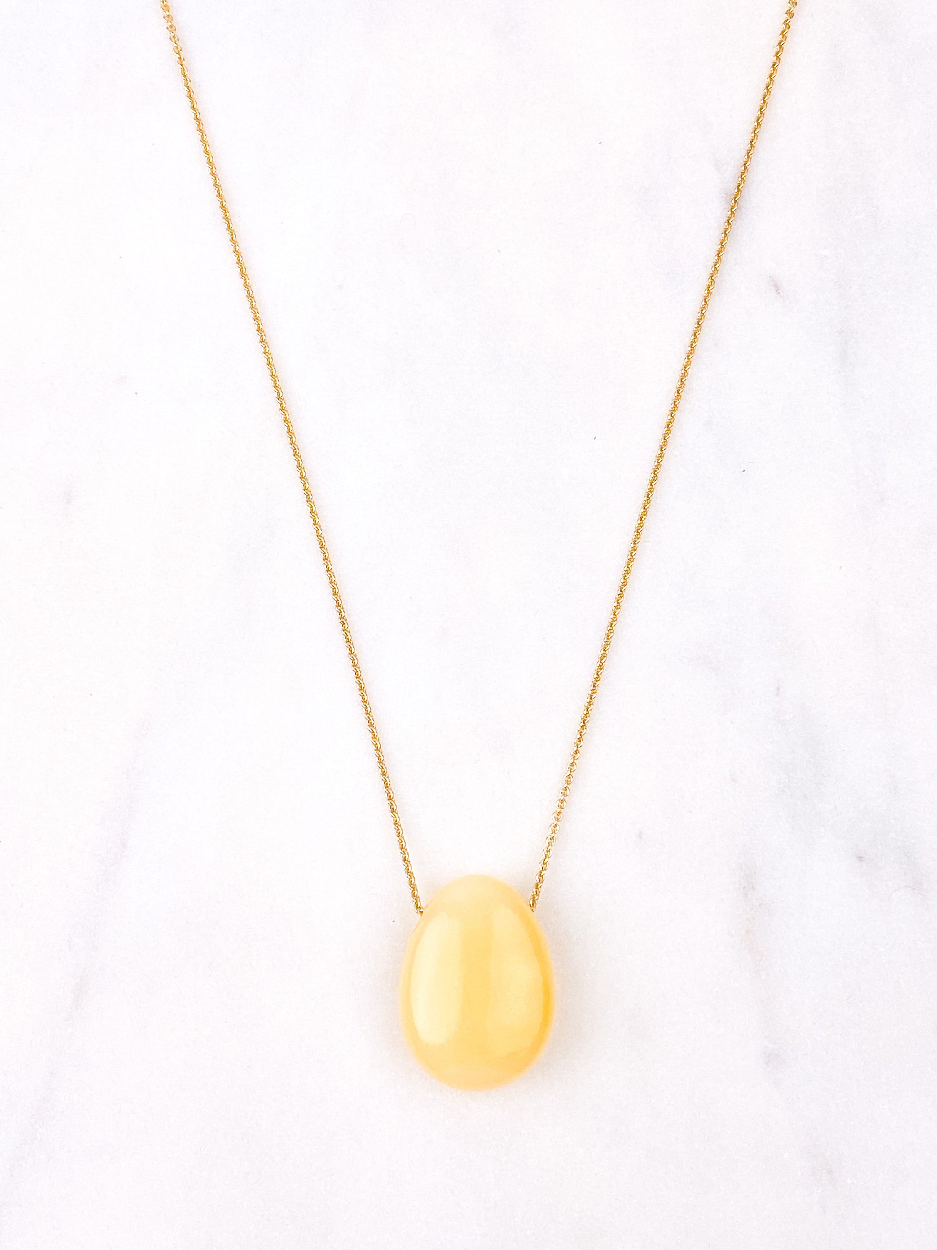 Orange Calcit Drop Halskæde