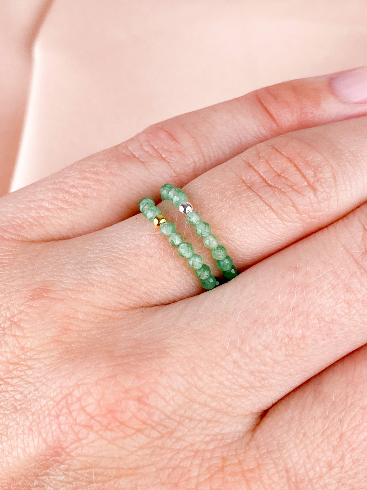 Green Aventurine Ring (Facet)