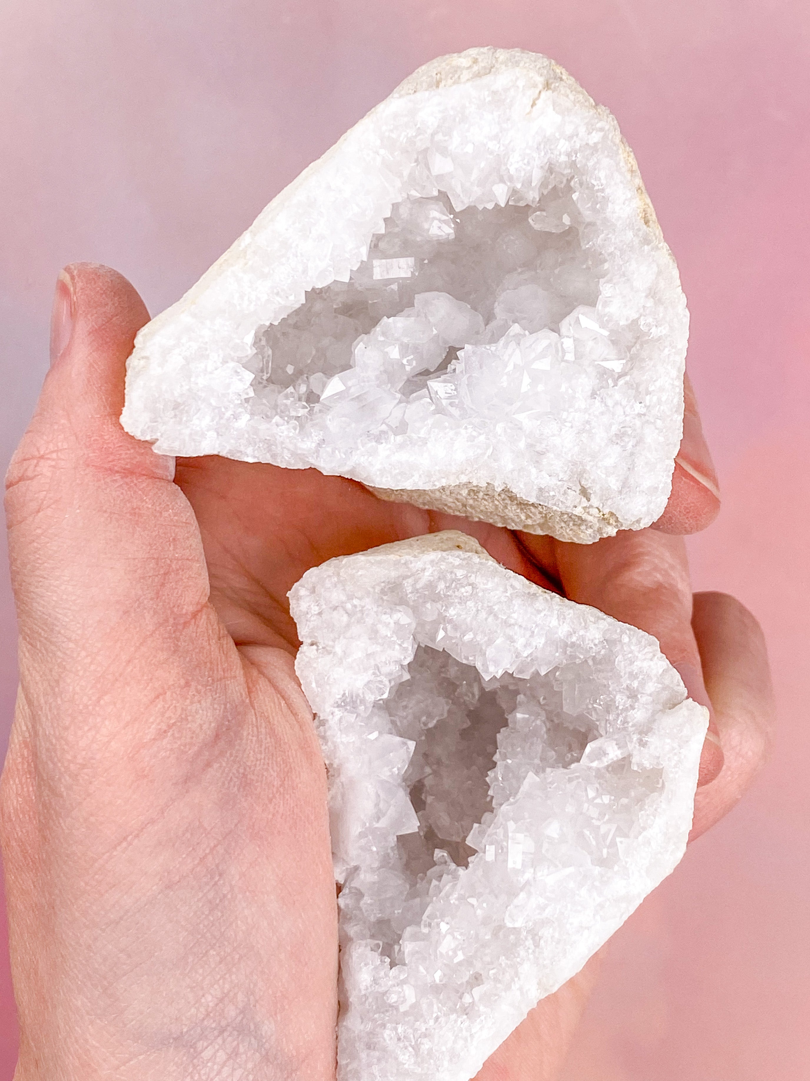 Bjergkrystal Geode Par