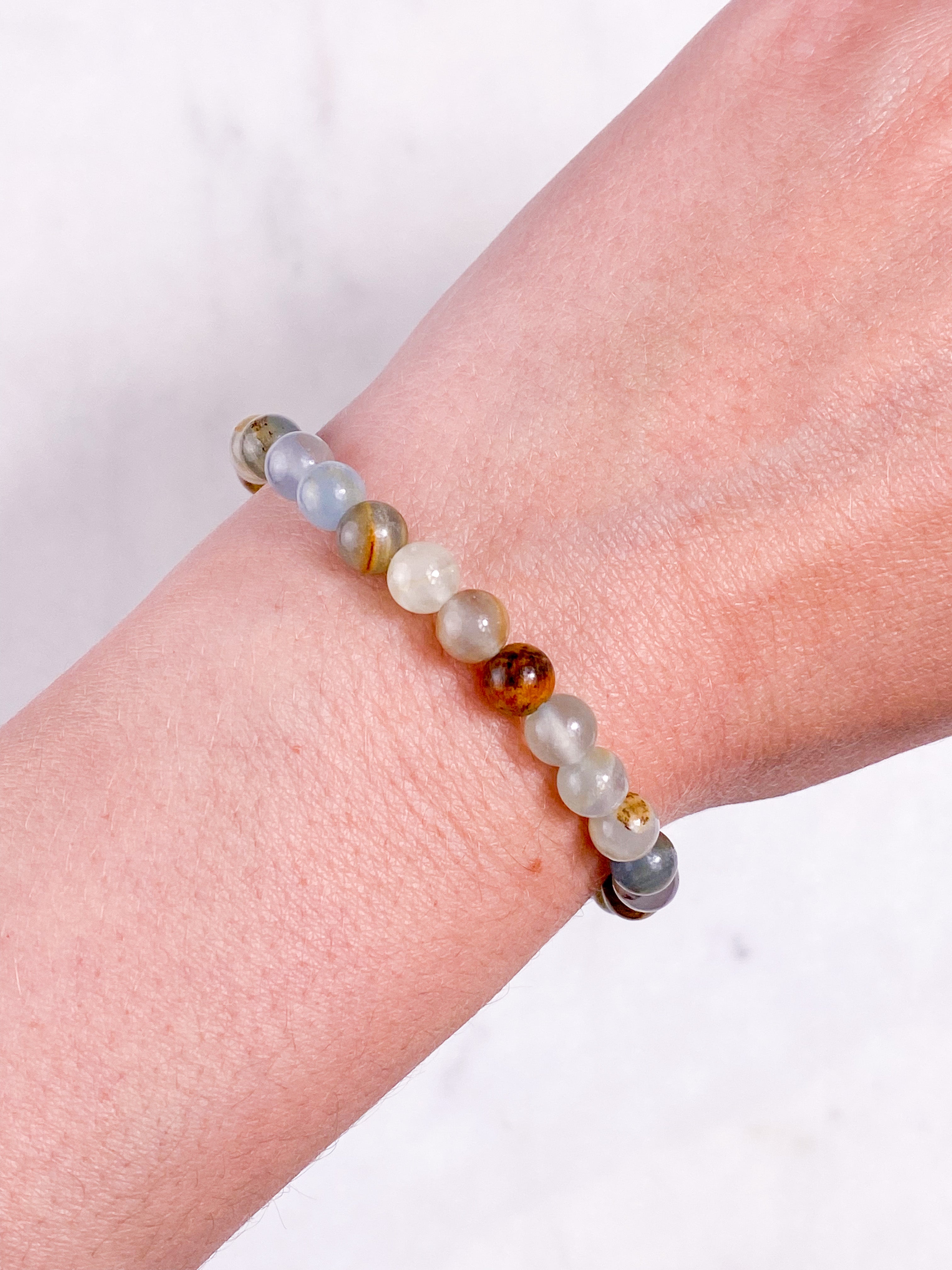 Blå Onyx Armbånd