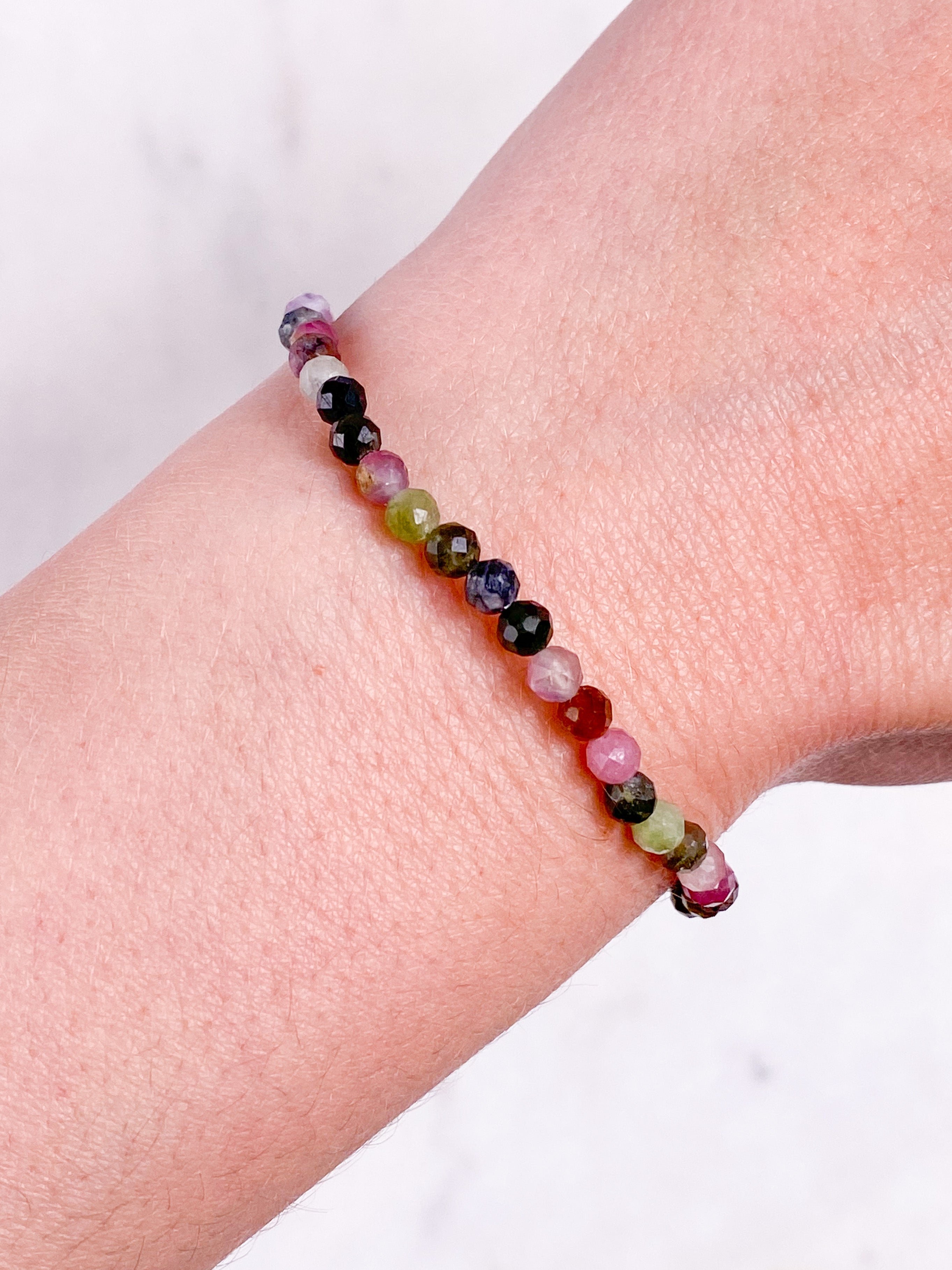 Regnbue Turmalin Armbånd (Facet)
