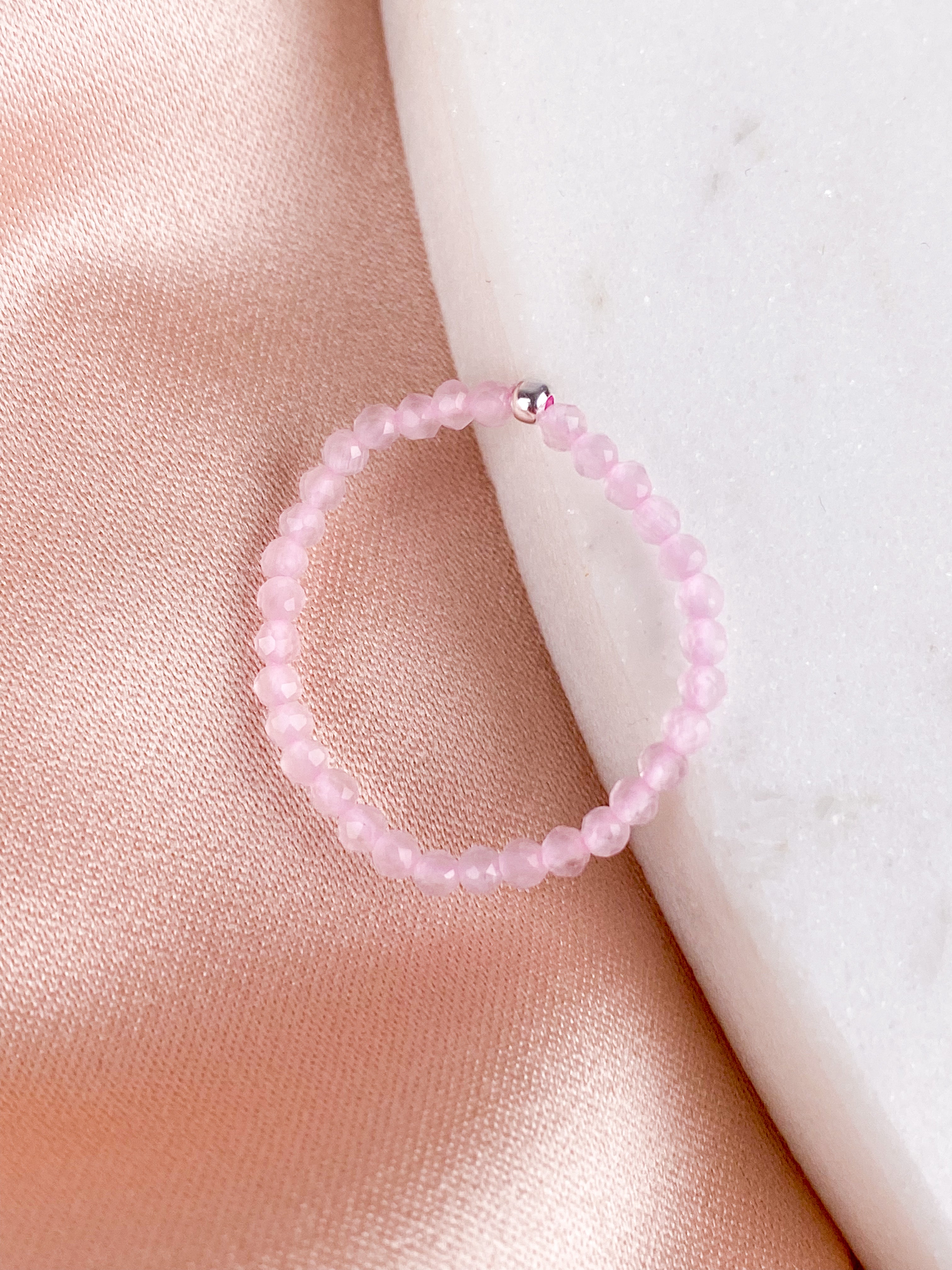 Rosakvarts Armband (Facet)