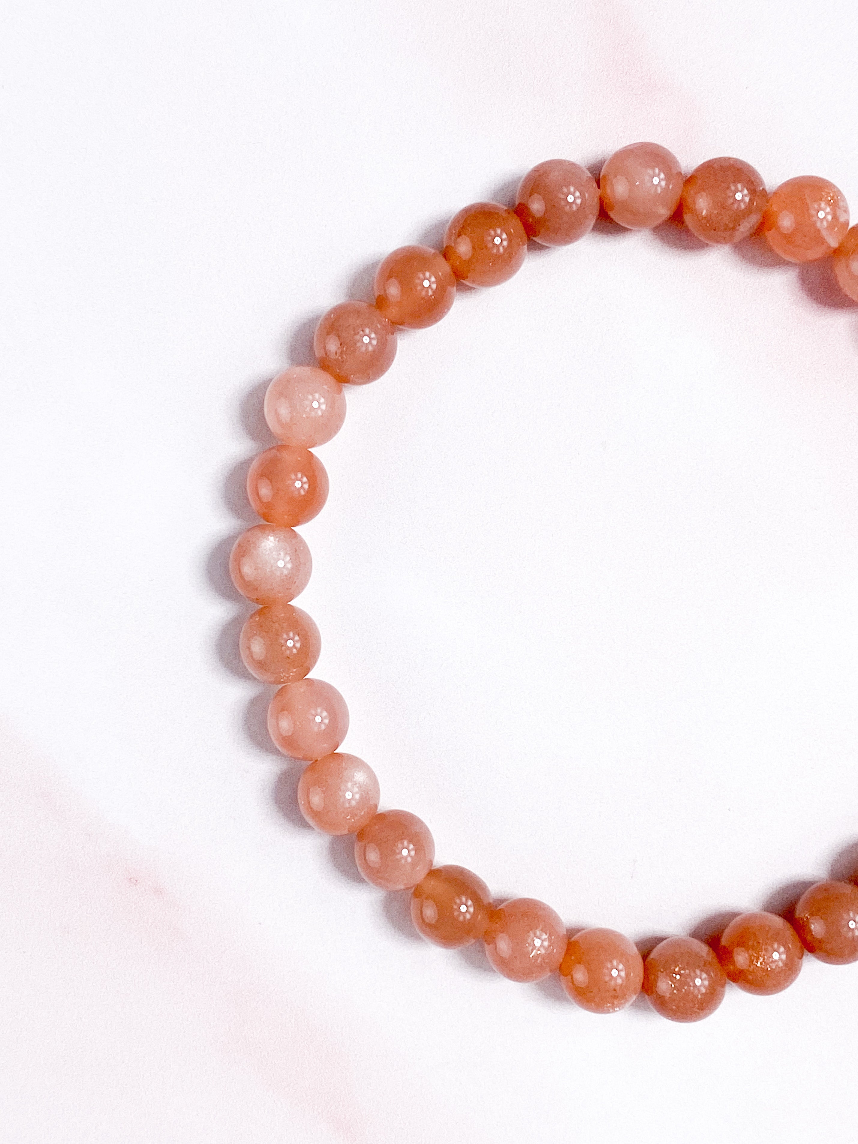 Fersken Månesten Armbånd