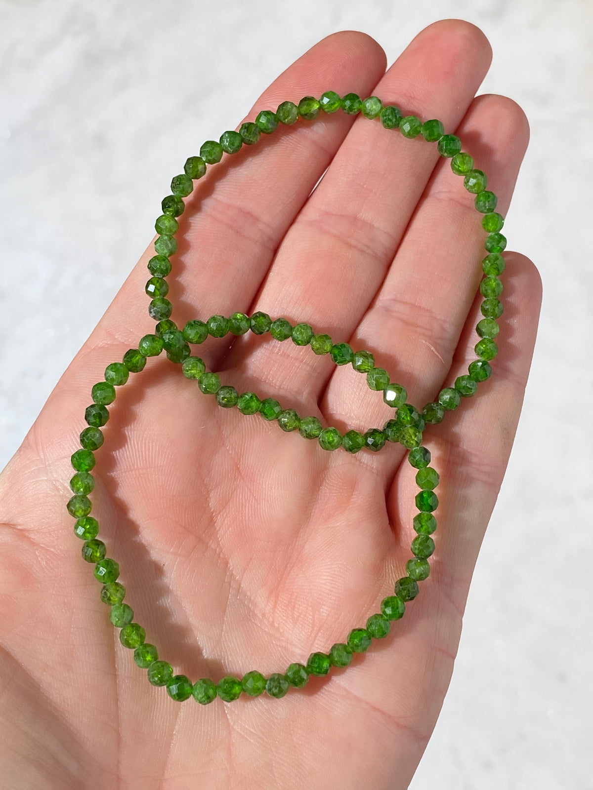 Chrom Diopsid Facet Armbånd