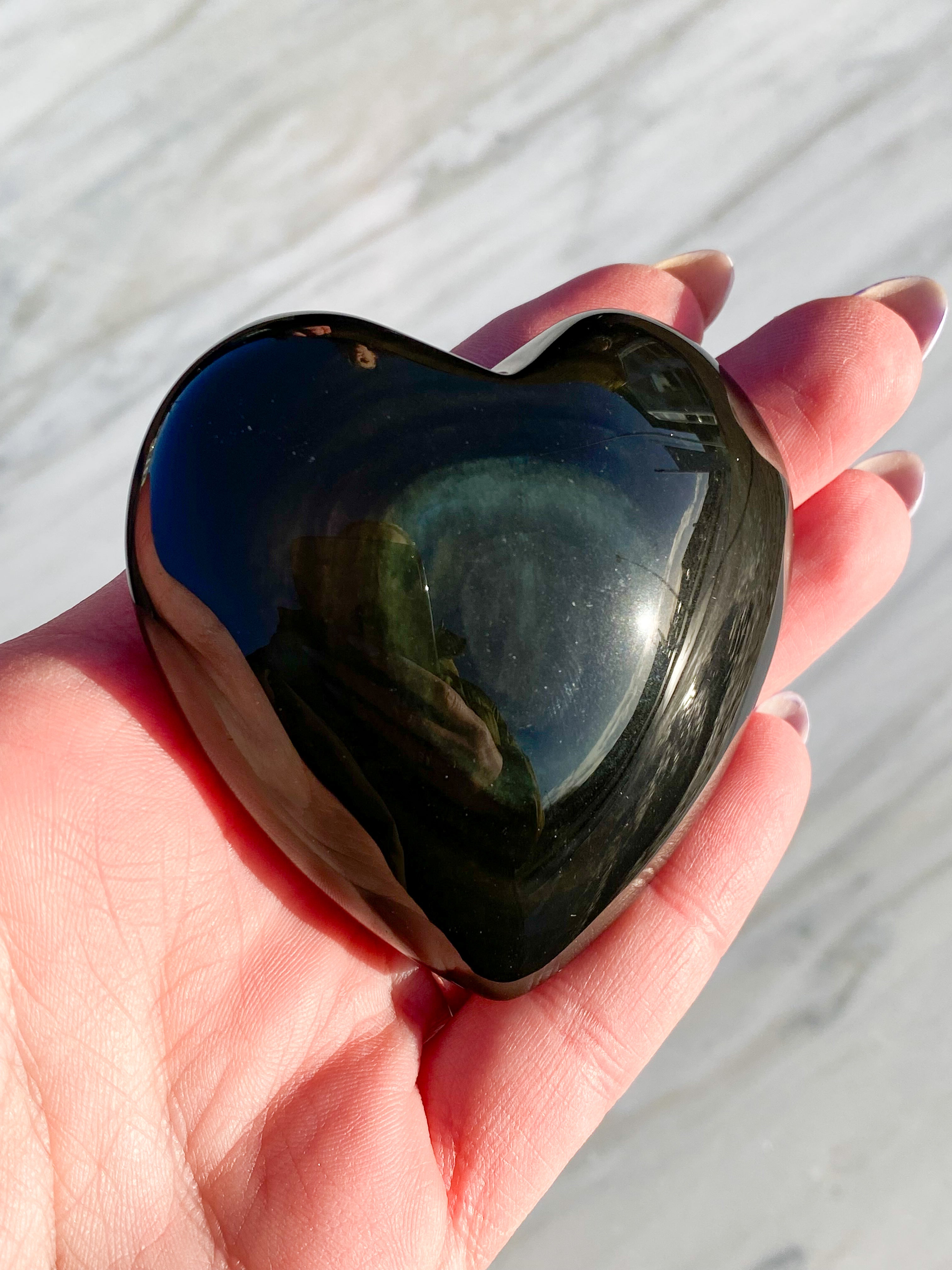 Regnbue Obsidian Hjerte (Nr. 6)