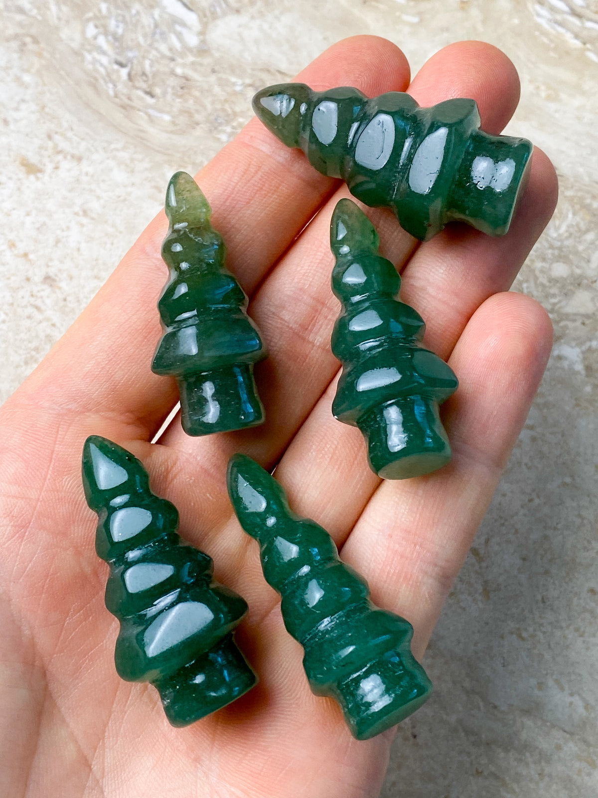 Green Aventurine Christmas Tree