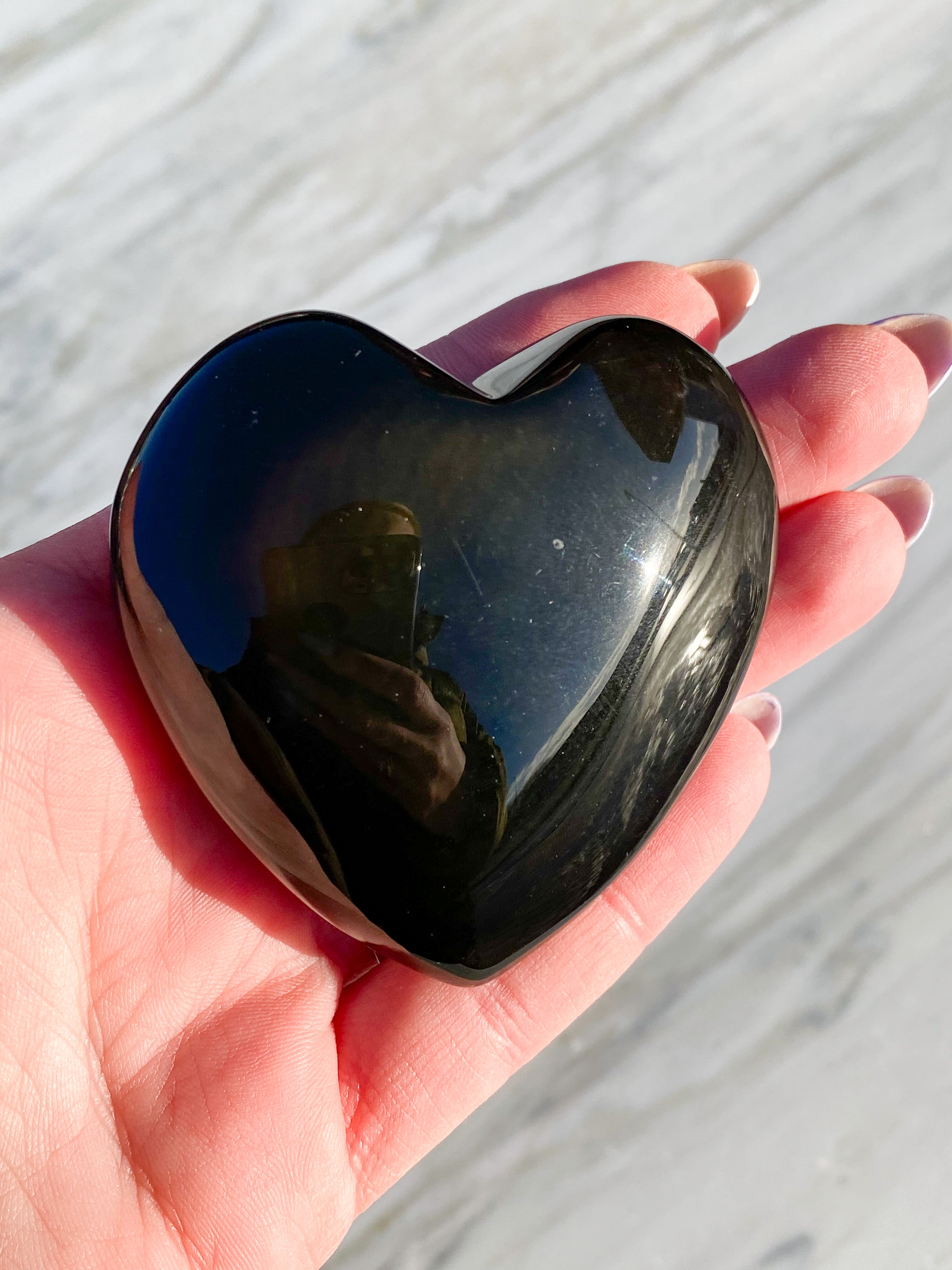 Regnbue Obsidian Hjerte (Nr. 6)