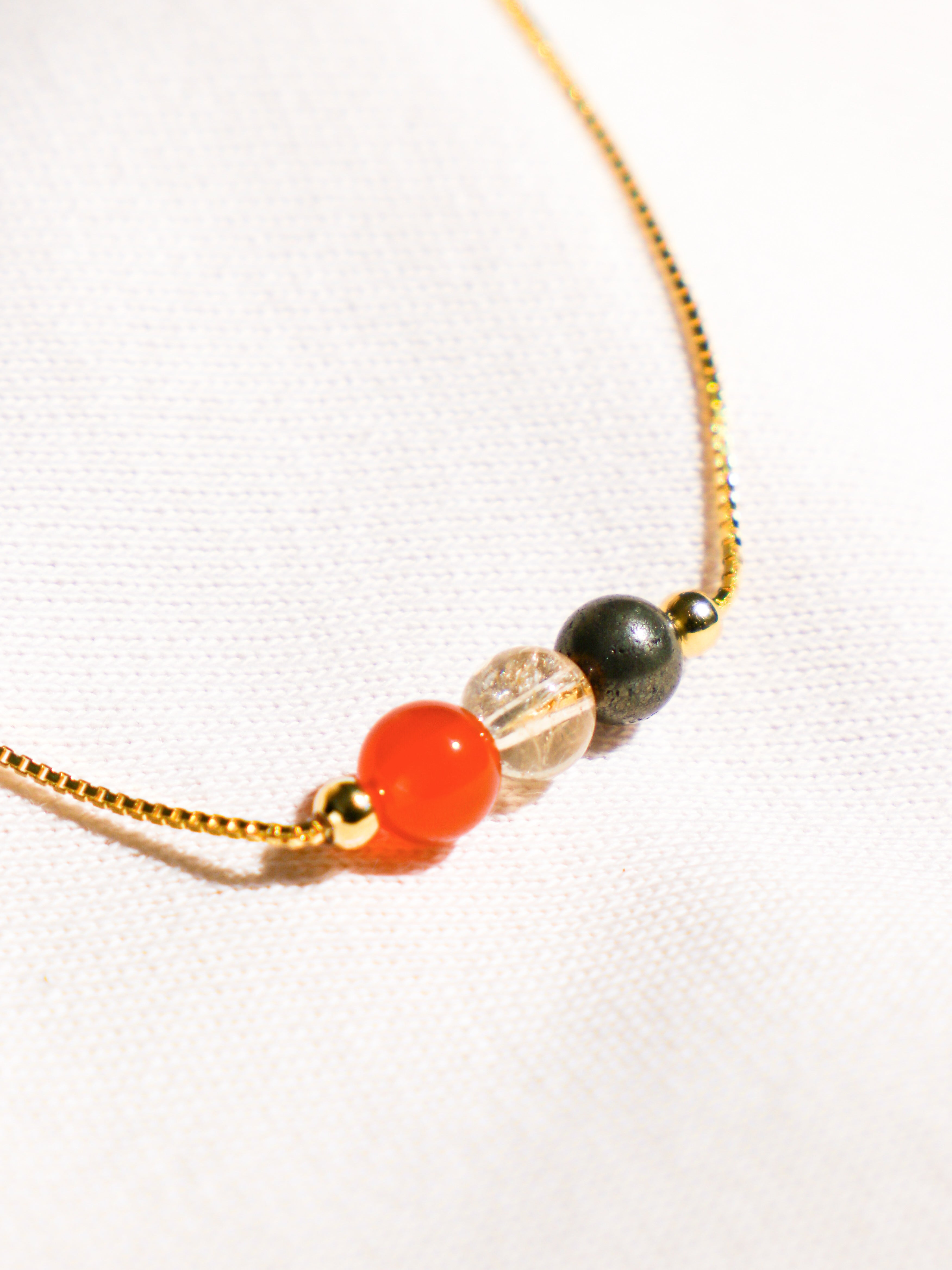 Motivation - Intention Gems Armbånd (Pyrit, Citrin, Karneol)