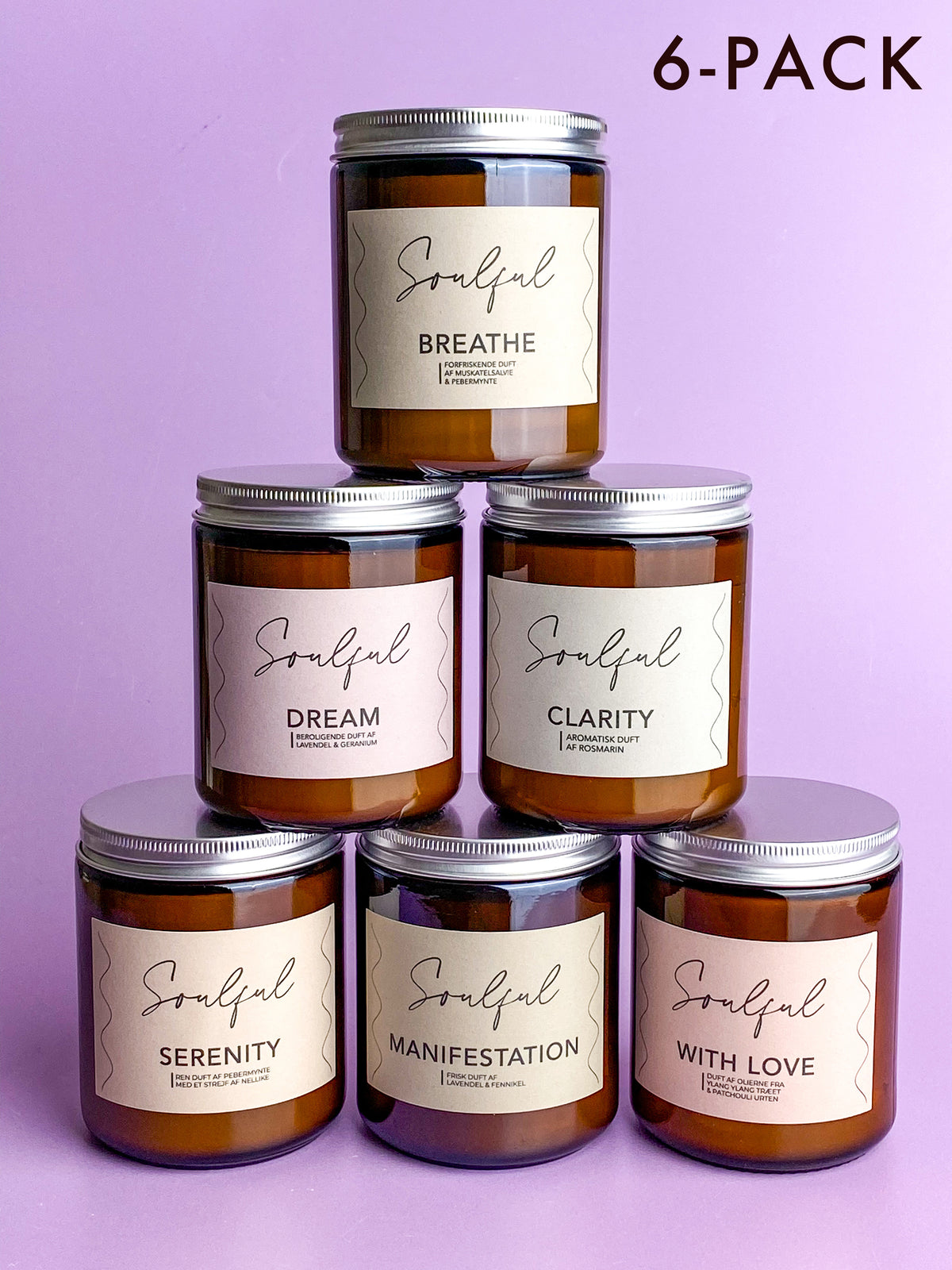Aromaterapilys af Soya 6-Pack - »En af hver«  | Duftlys