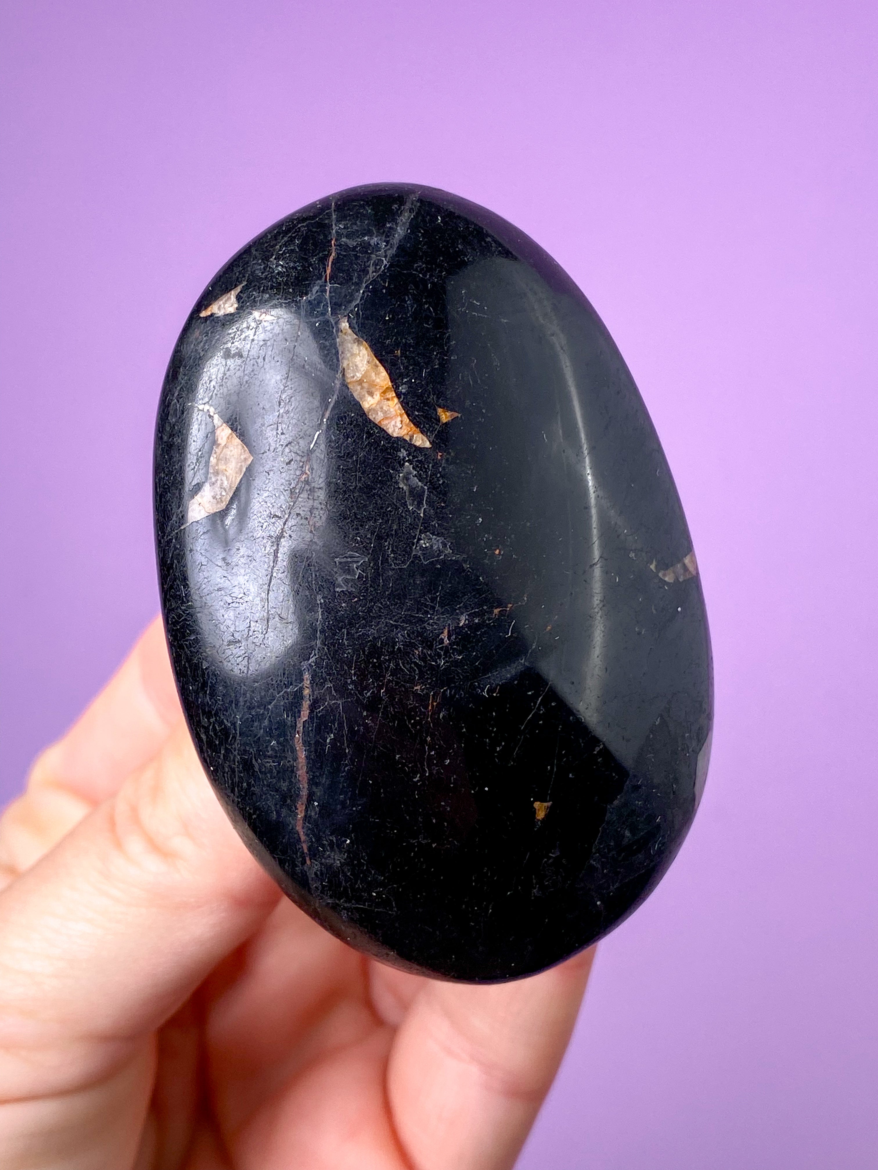 Sort Turmalin Palmstone (Nr. 6)