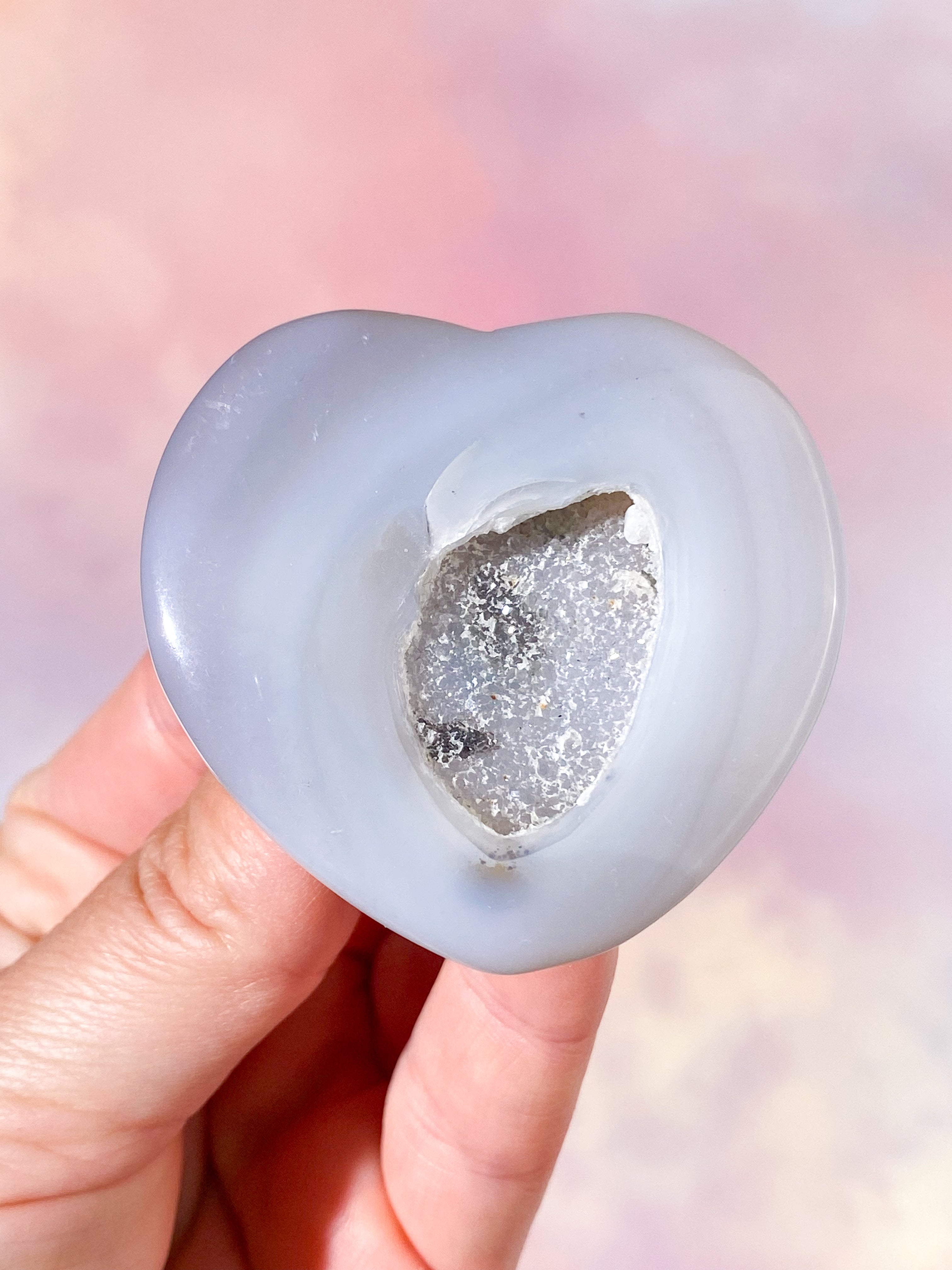 Druzy Agat Hjerte (Nr. 7)