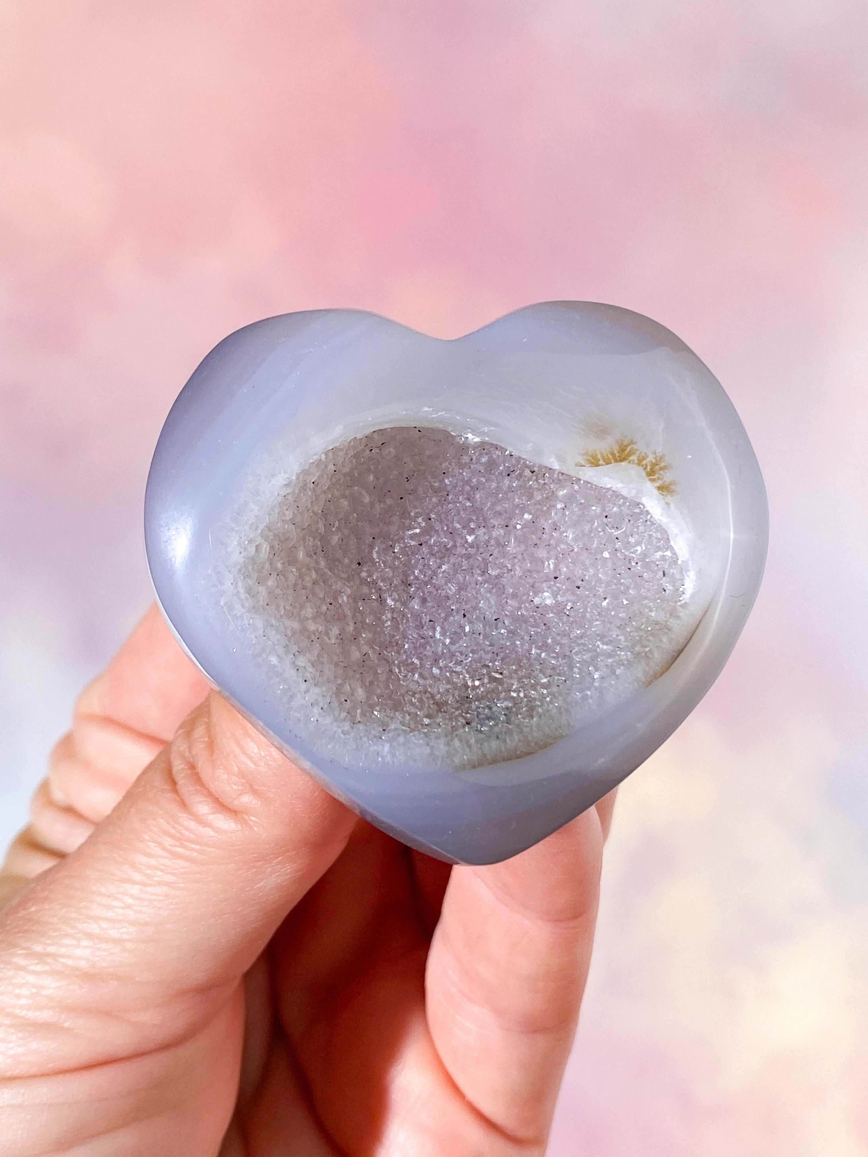 Druzy Agat Hjerte (Nr. 6)