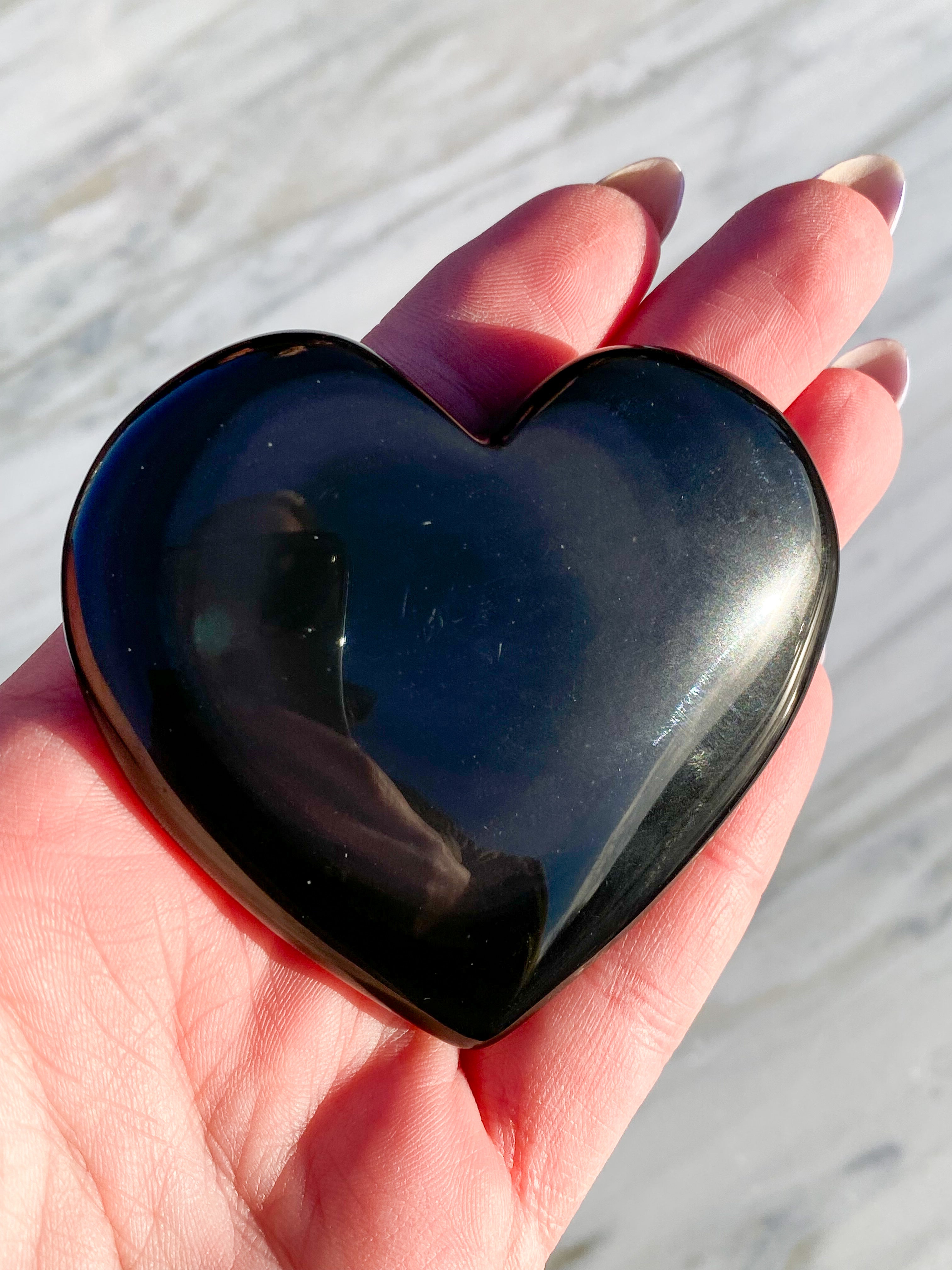 Regnbue Obsidian Hjerte (Nr. 2)