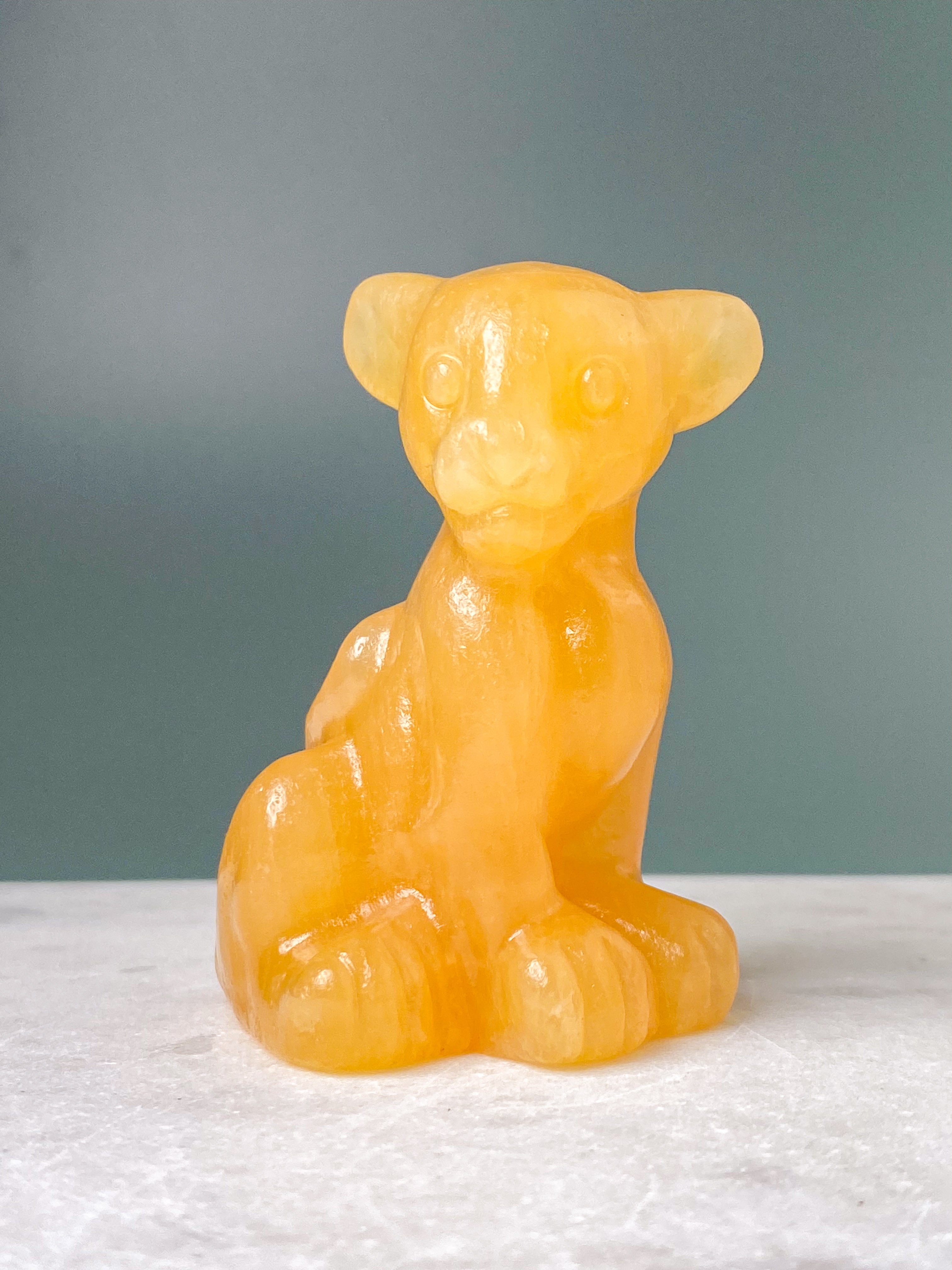 Orange Calcite Pumpkin w. Ribbon