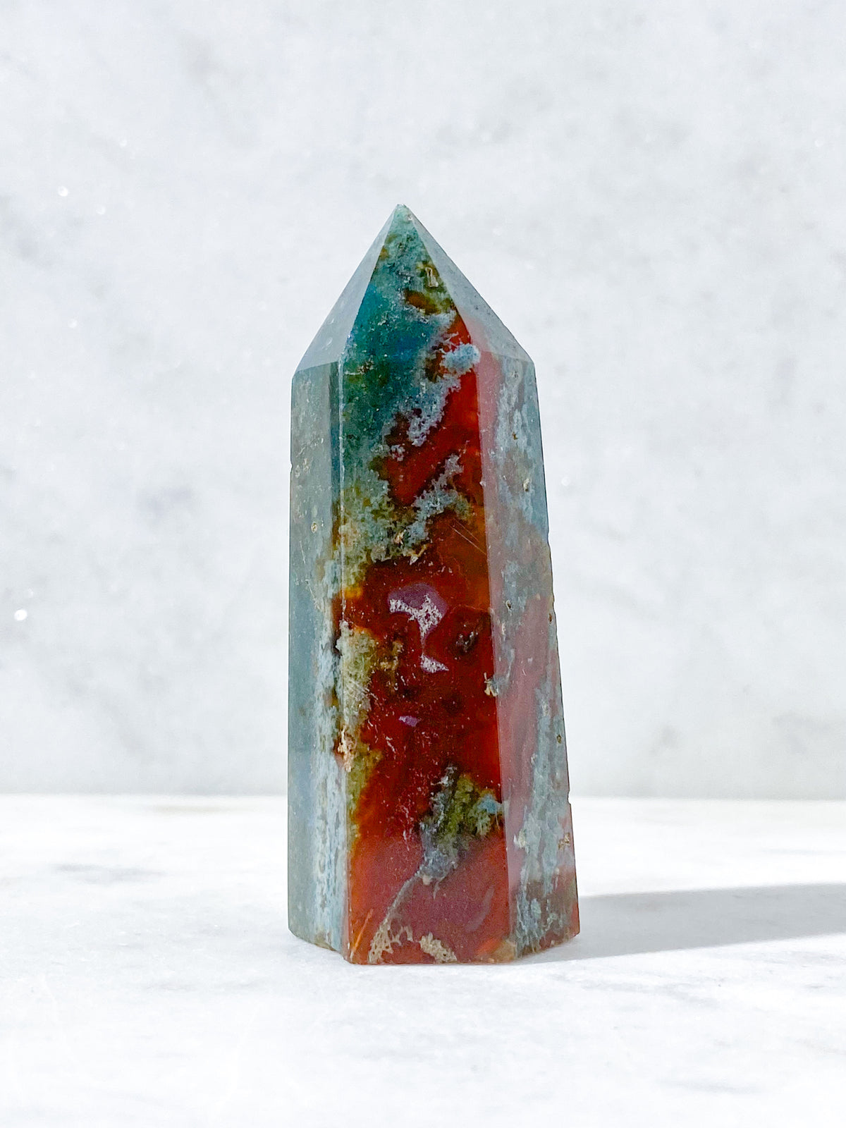 Carnelian & Moss Agate Tower (No. 9)