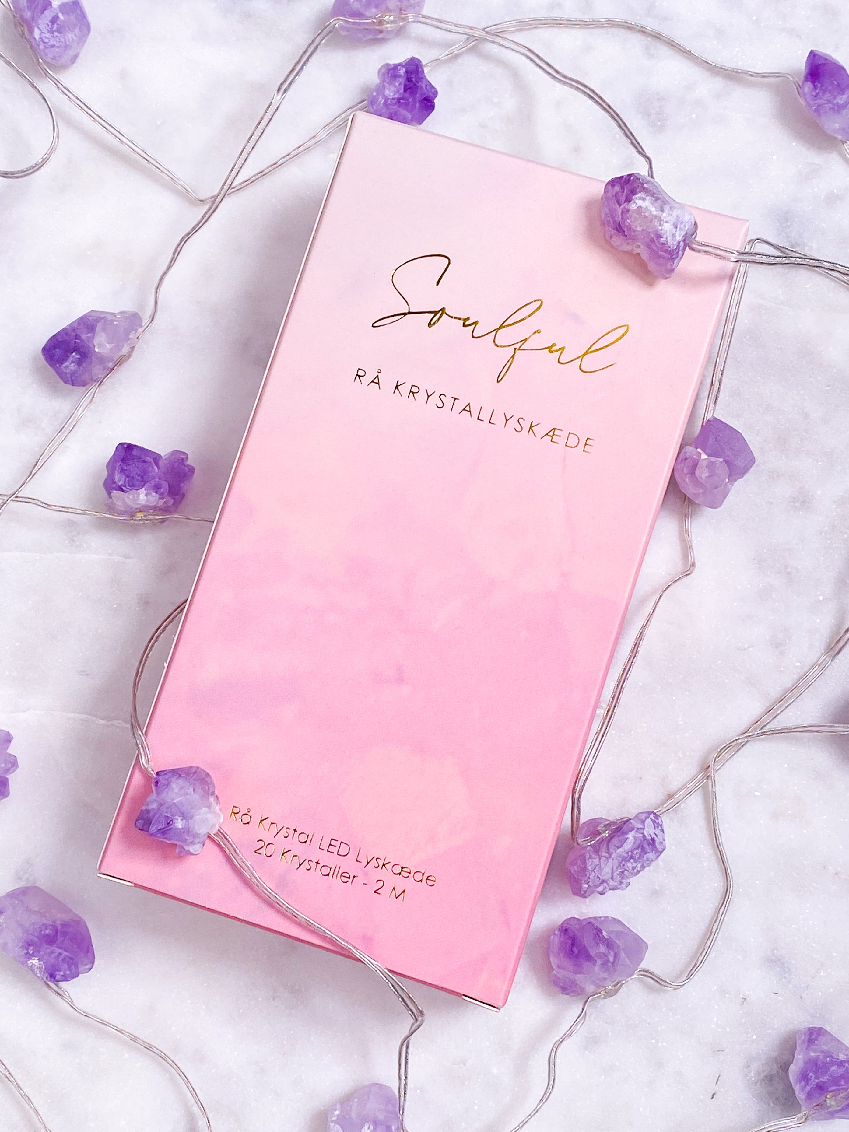 OUTLET Ametyst LED Krystal Lyskæde