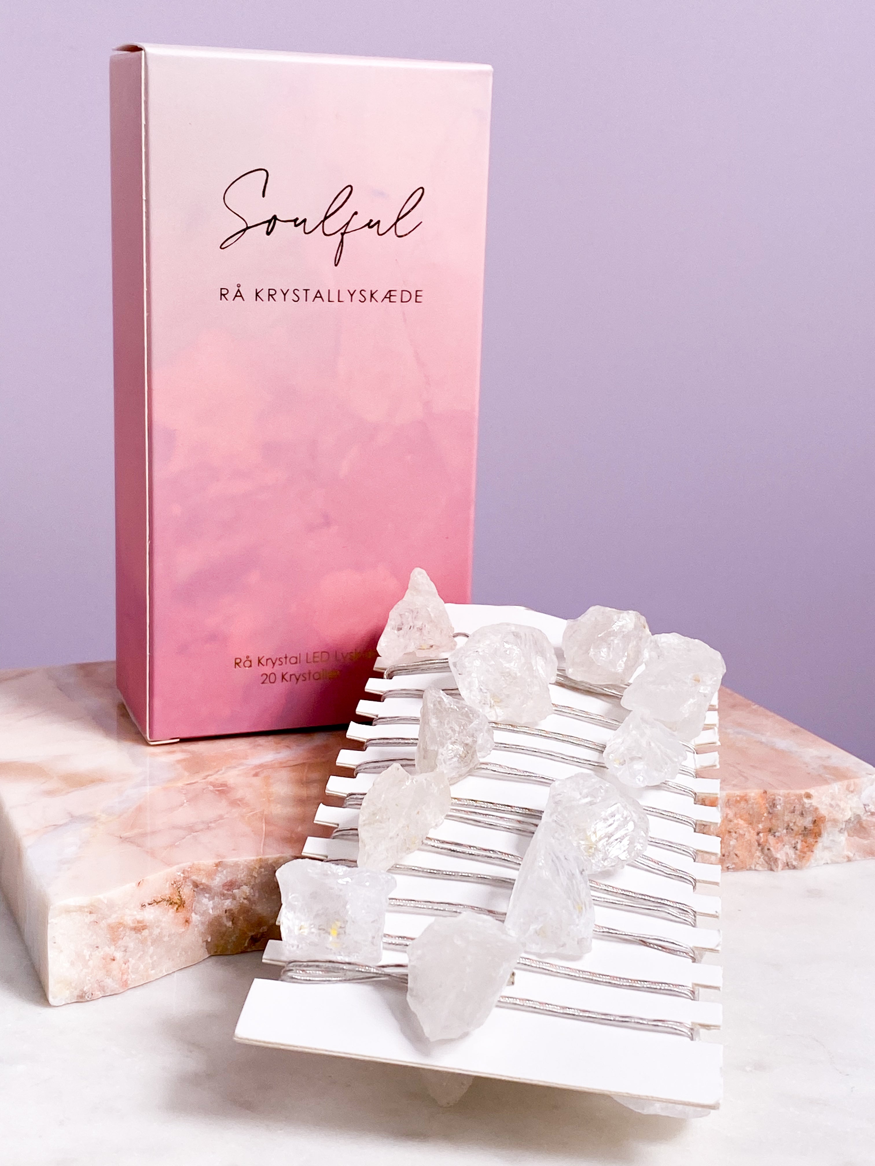 OUTLET - Bjergkrystal LED Krystallyskæde