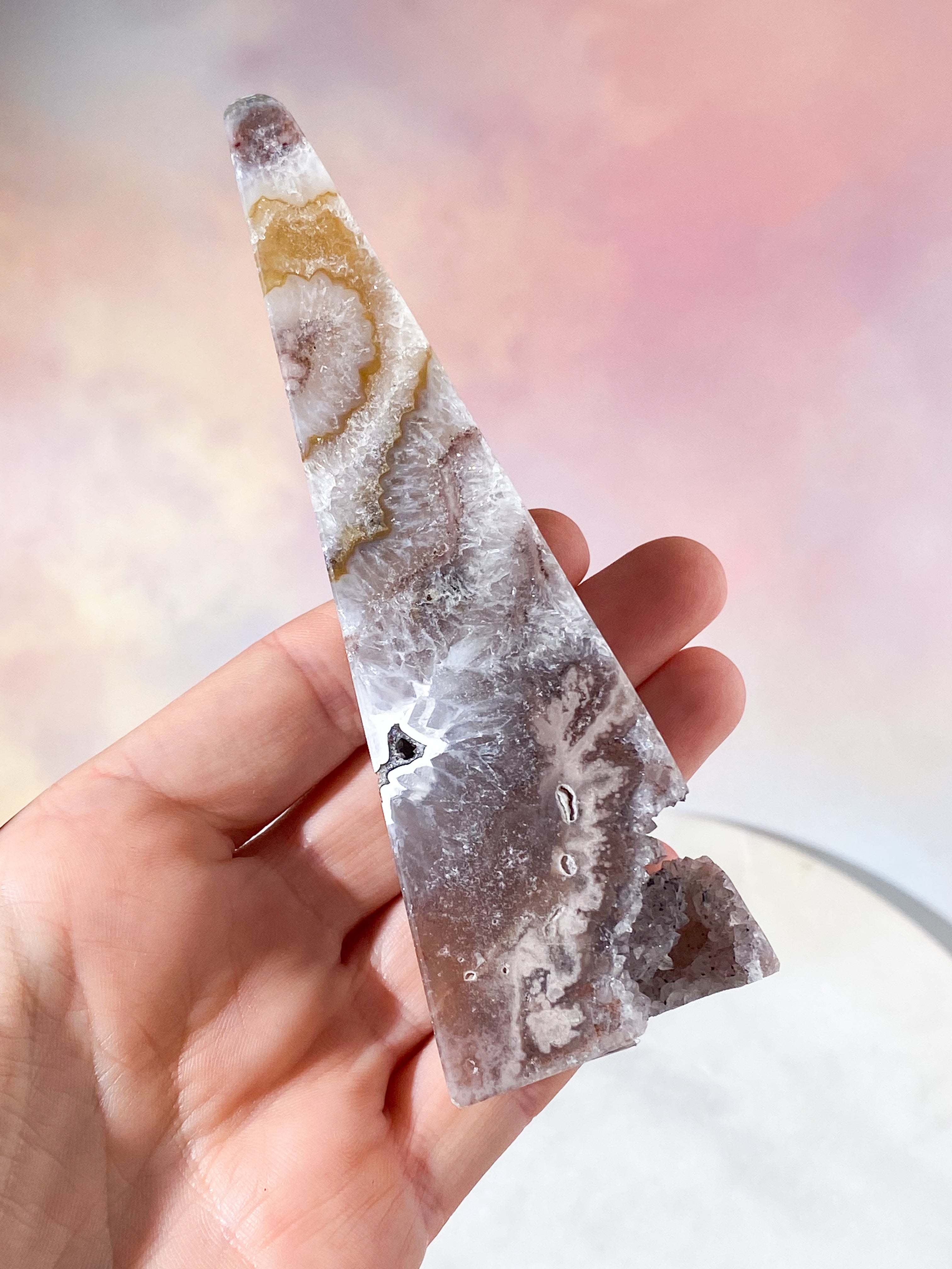Druzy Agat Tårn (Nr. 25)