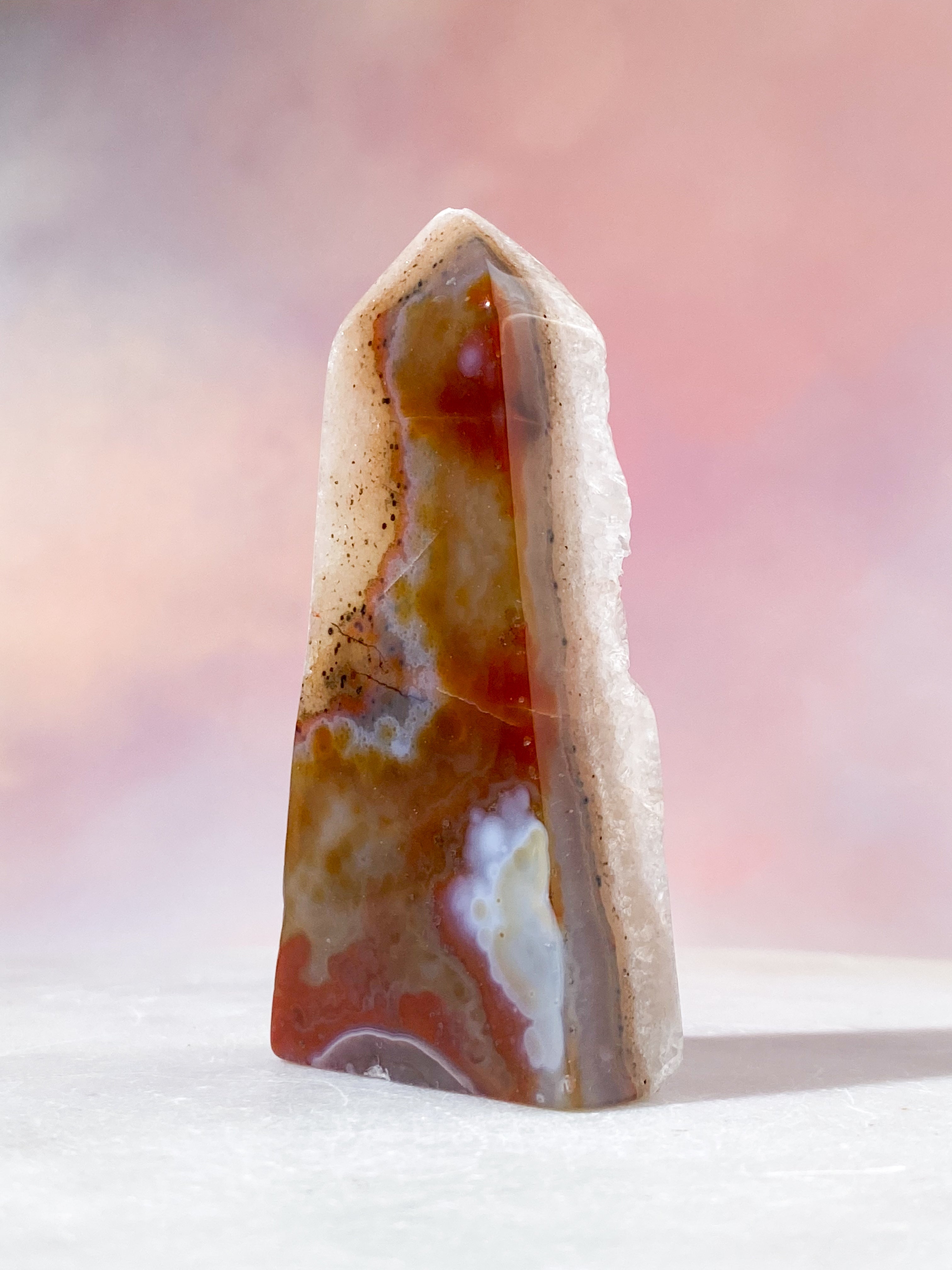 Druzy Agat Poleret Tårn (Nr. 9)