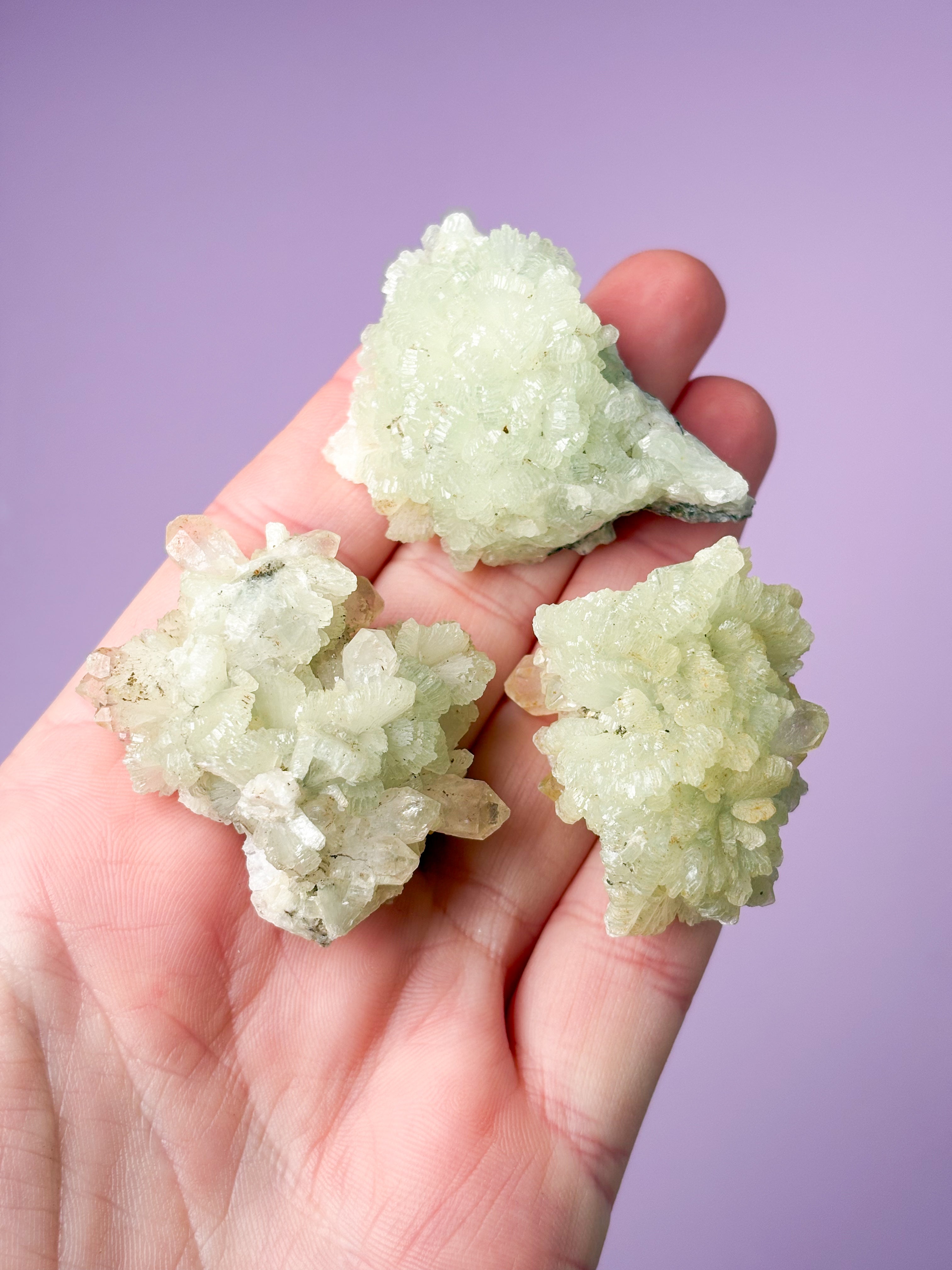 OUTLET - Lys Prehnit Klynge